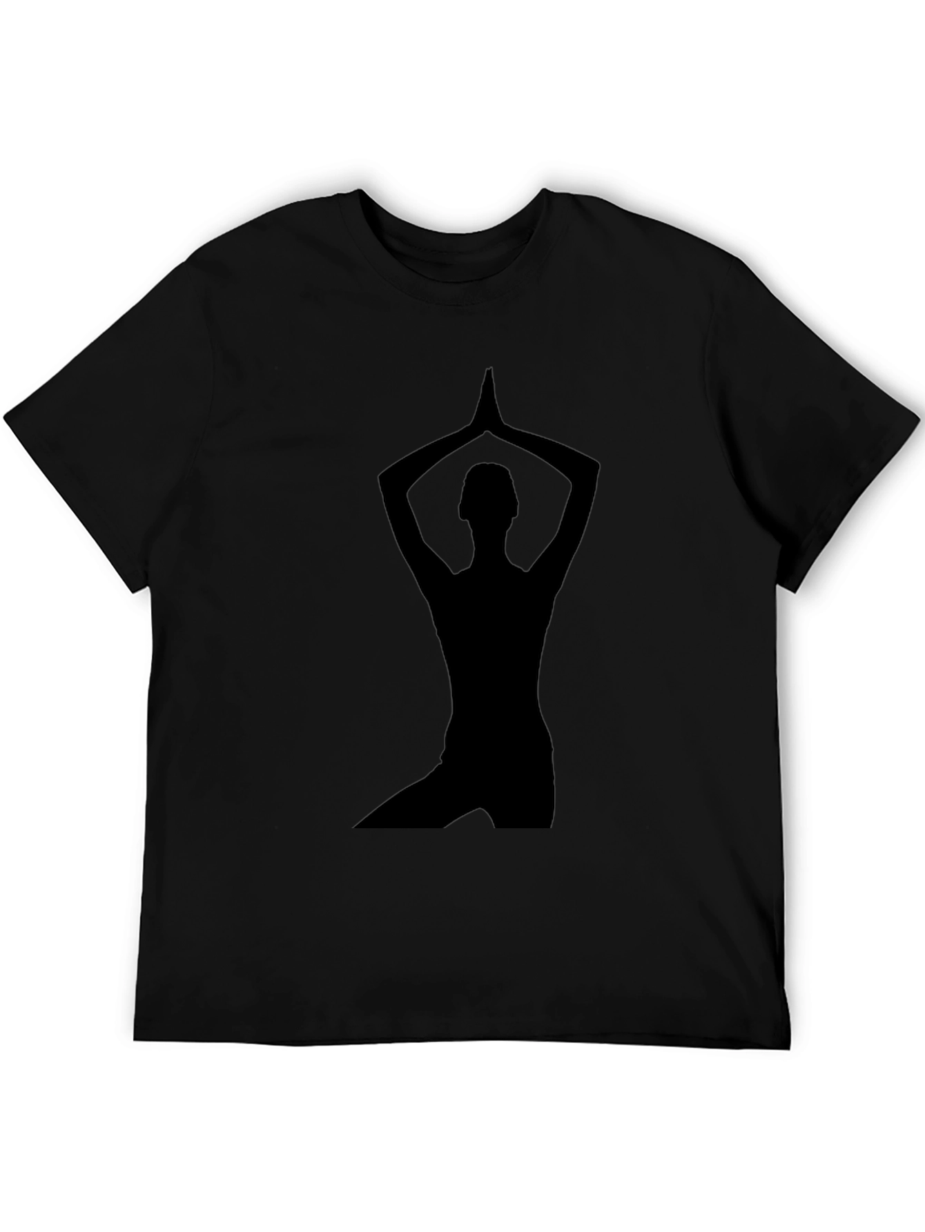 Yoga Silhouette Graphic Tee - Black Cotton T-Shirt