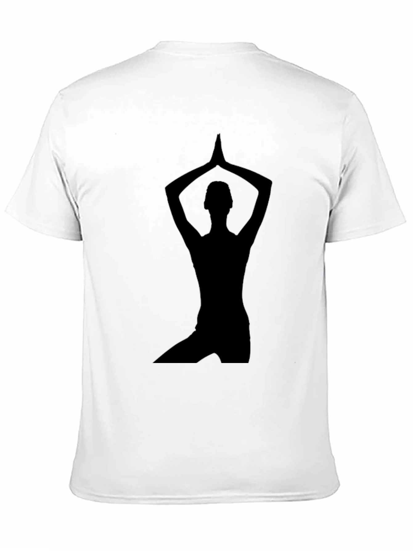 Yoga Silhouette Graphic Tee - Black Cotton T-Shirt