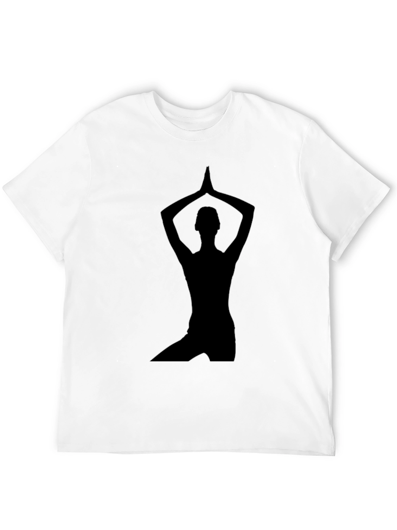 Yoga Silhouette Graphic Tee - Black Cotton T-Shirt