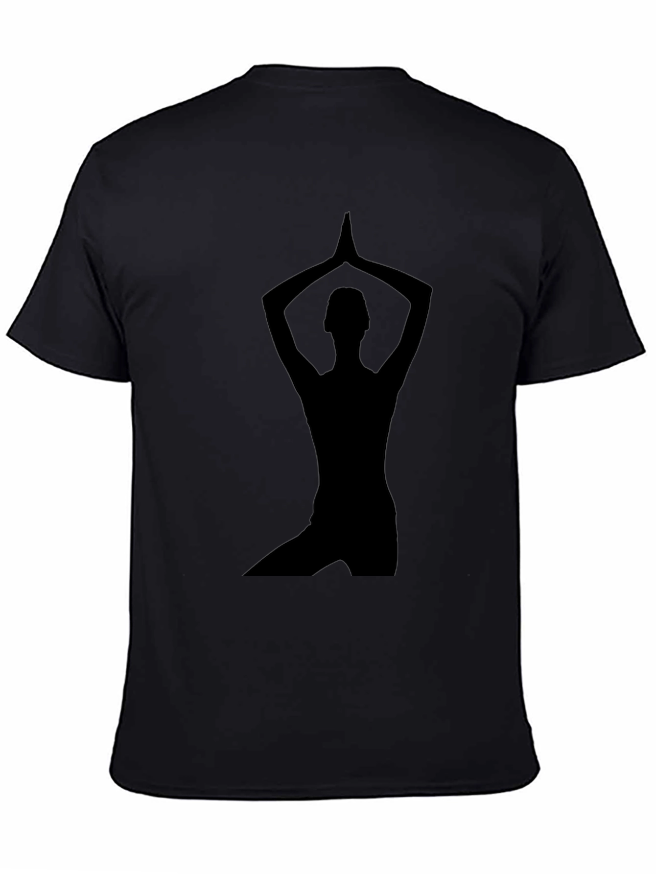 Yoga Silhouette Graphic Tee - Black Cotton T-Shirt