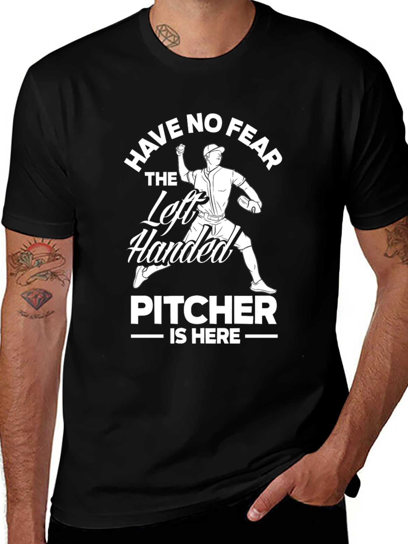Left Handed Pitcher T-Shirt - Baseball Fearless