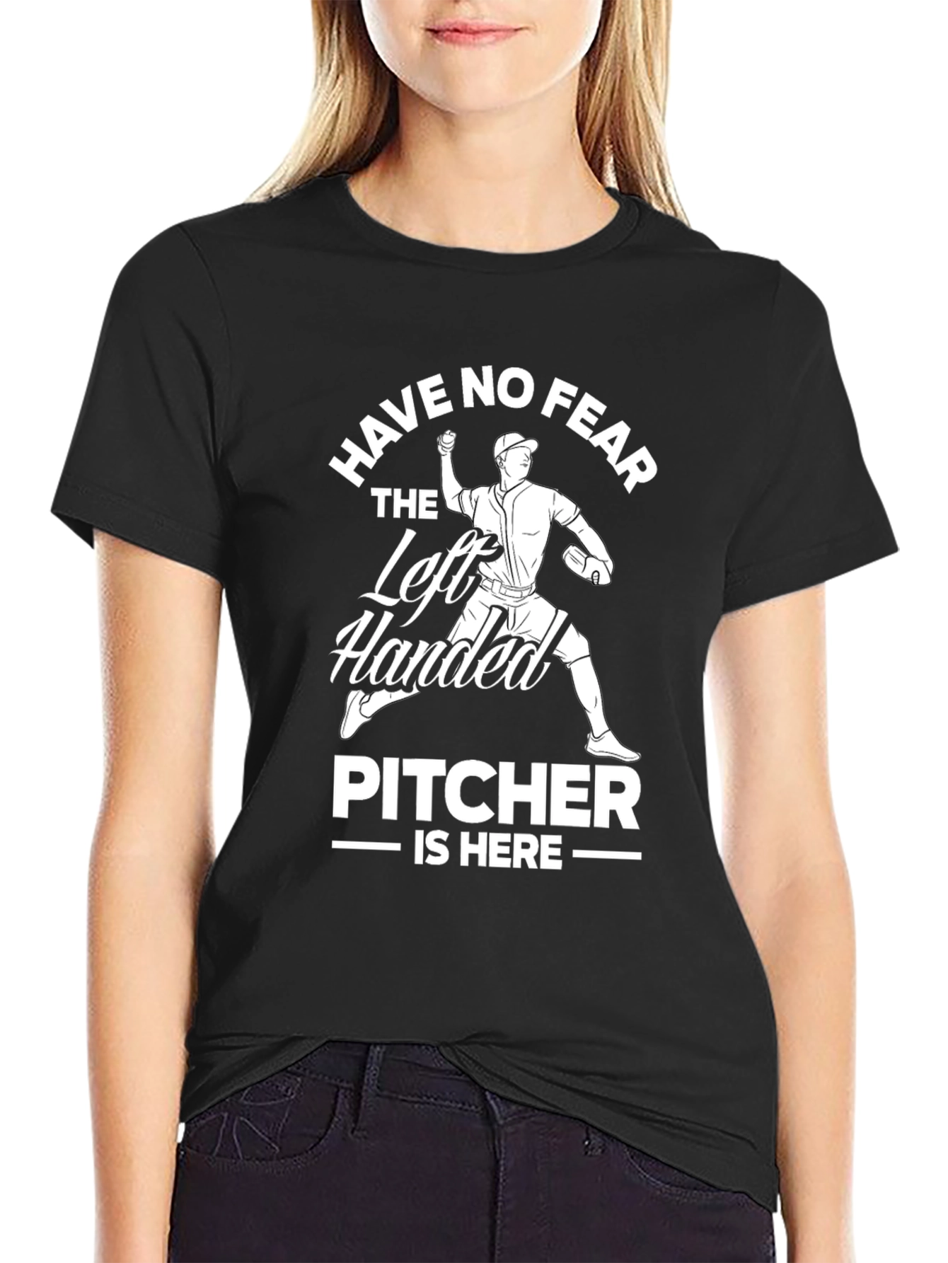 Left Handed Pitcher T-Shirt - Baseball Fearless