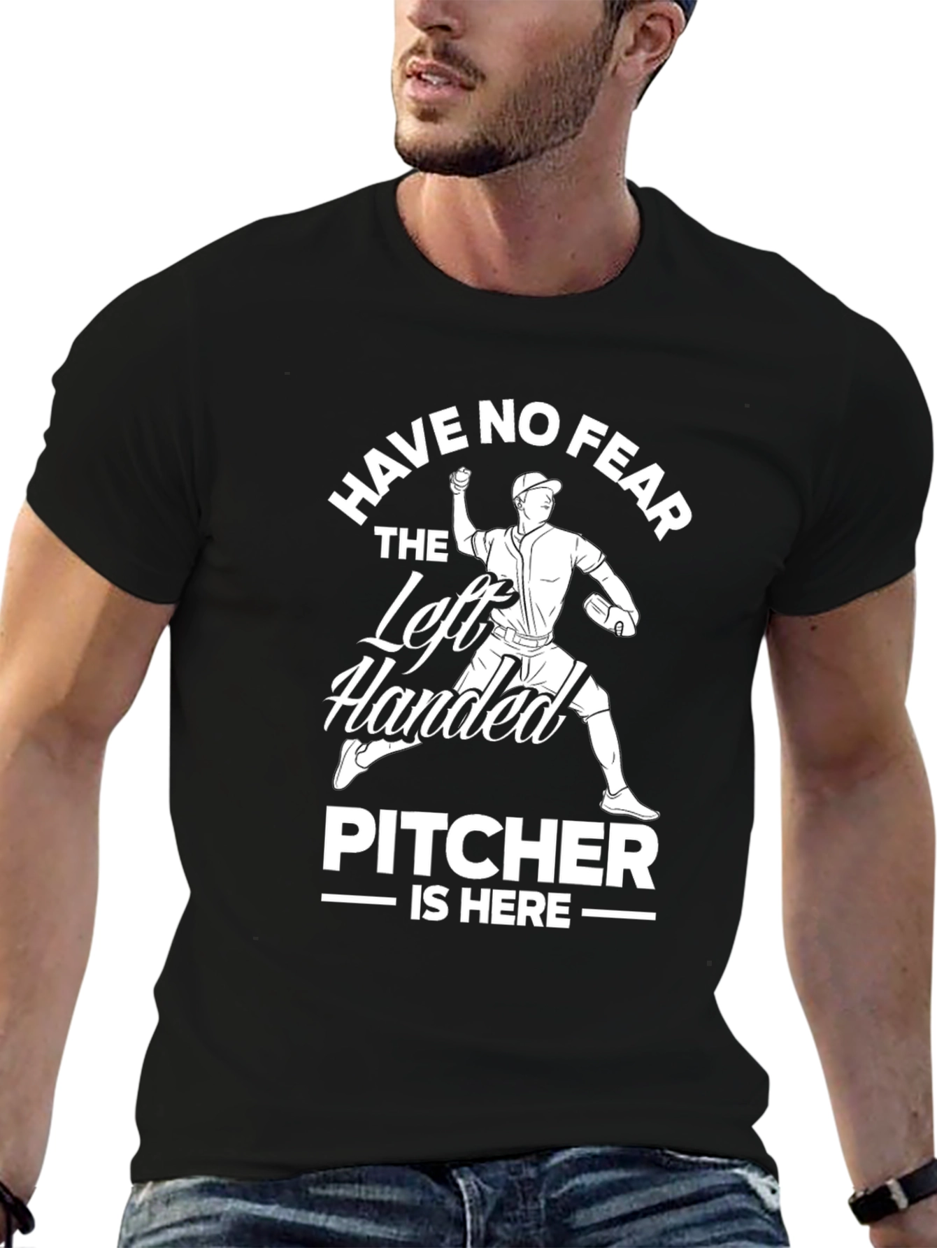 Left Handed Pitcher T-Shirt - Baseball Fearless