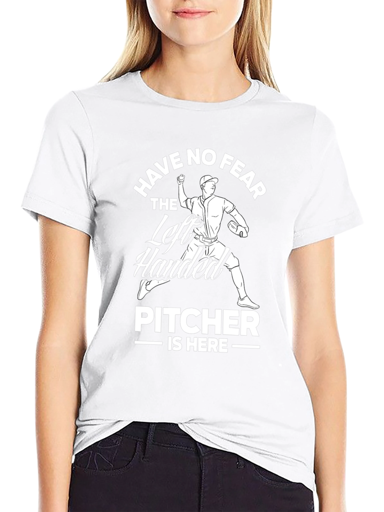 Left Handed Pitcher T-Shirt - Baseball Fearless