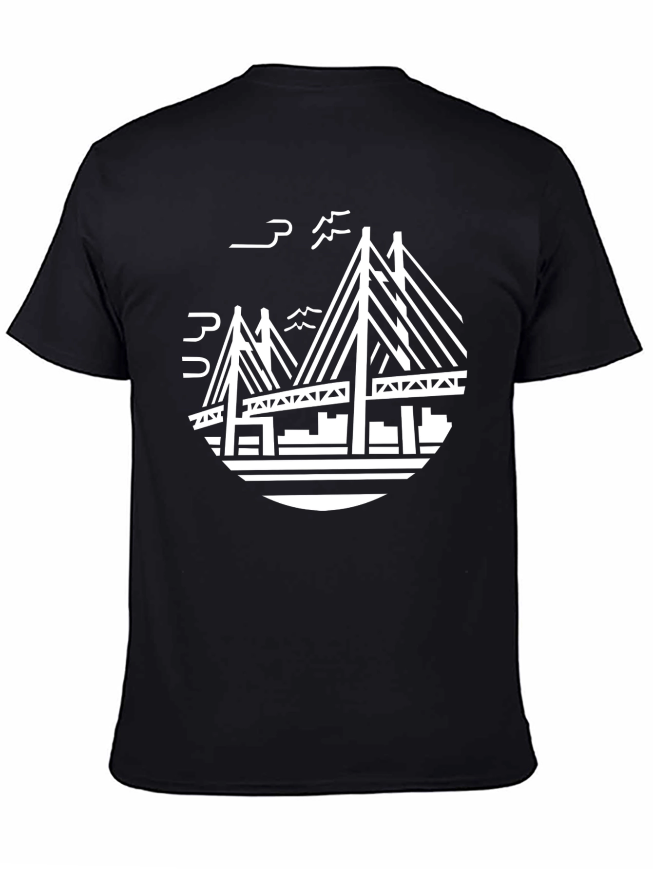 Modern Bridge Graphic T-Shirt - Black