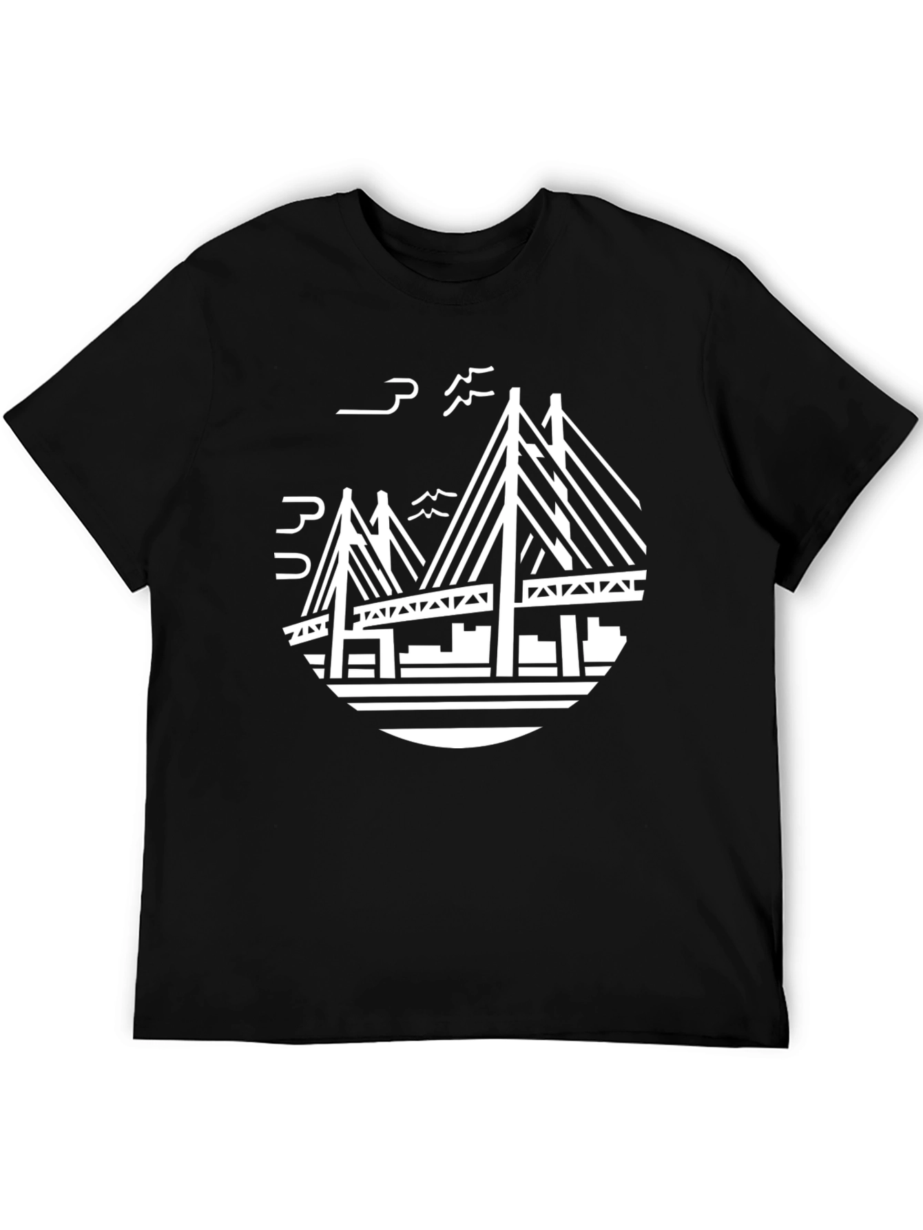 Modern Bridge Graphic T-Shirt - Black