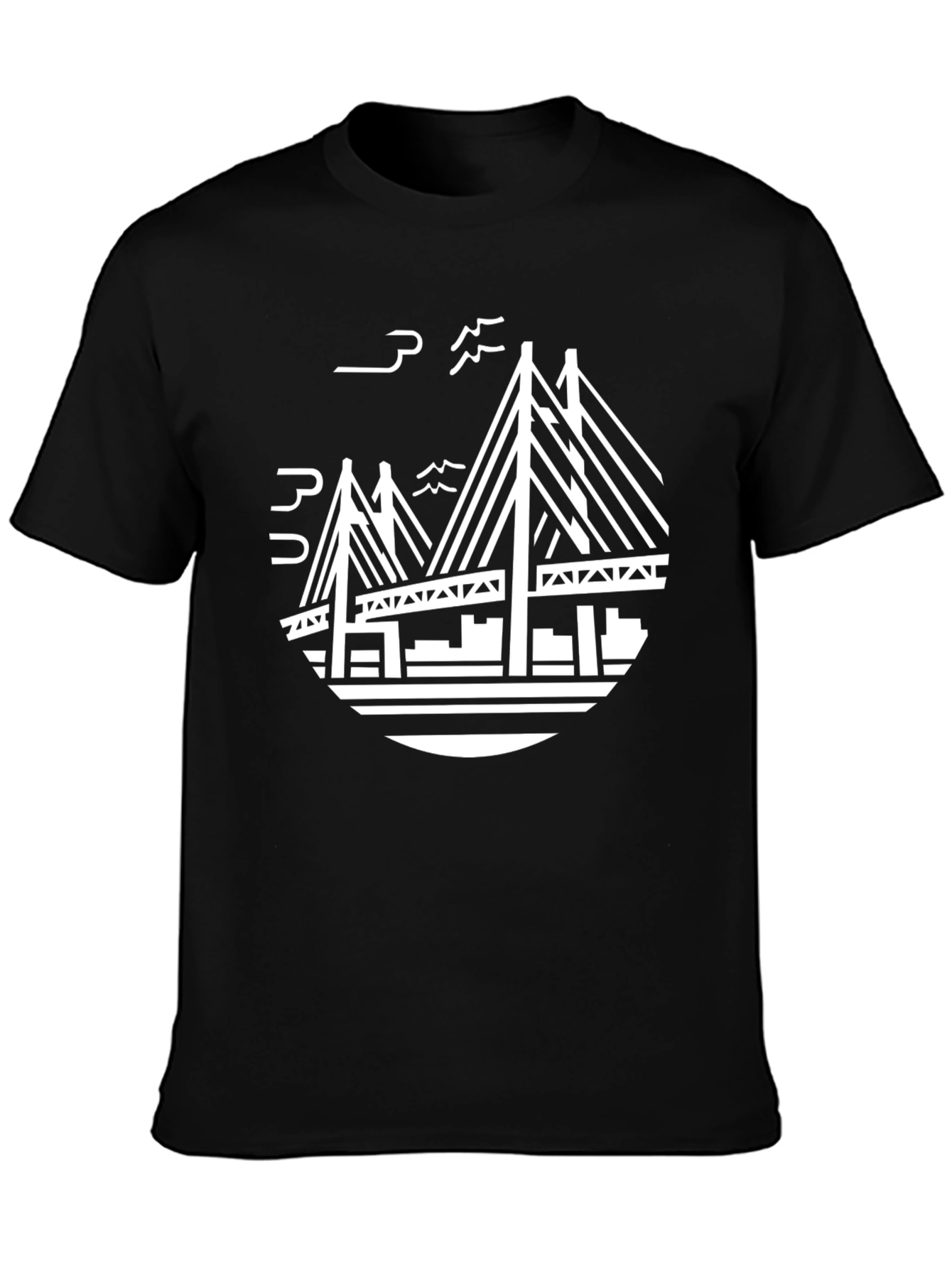 Modern Bridge Graphic T-Shirt - Black