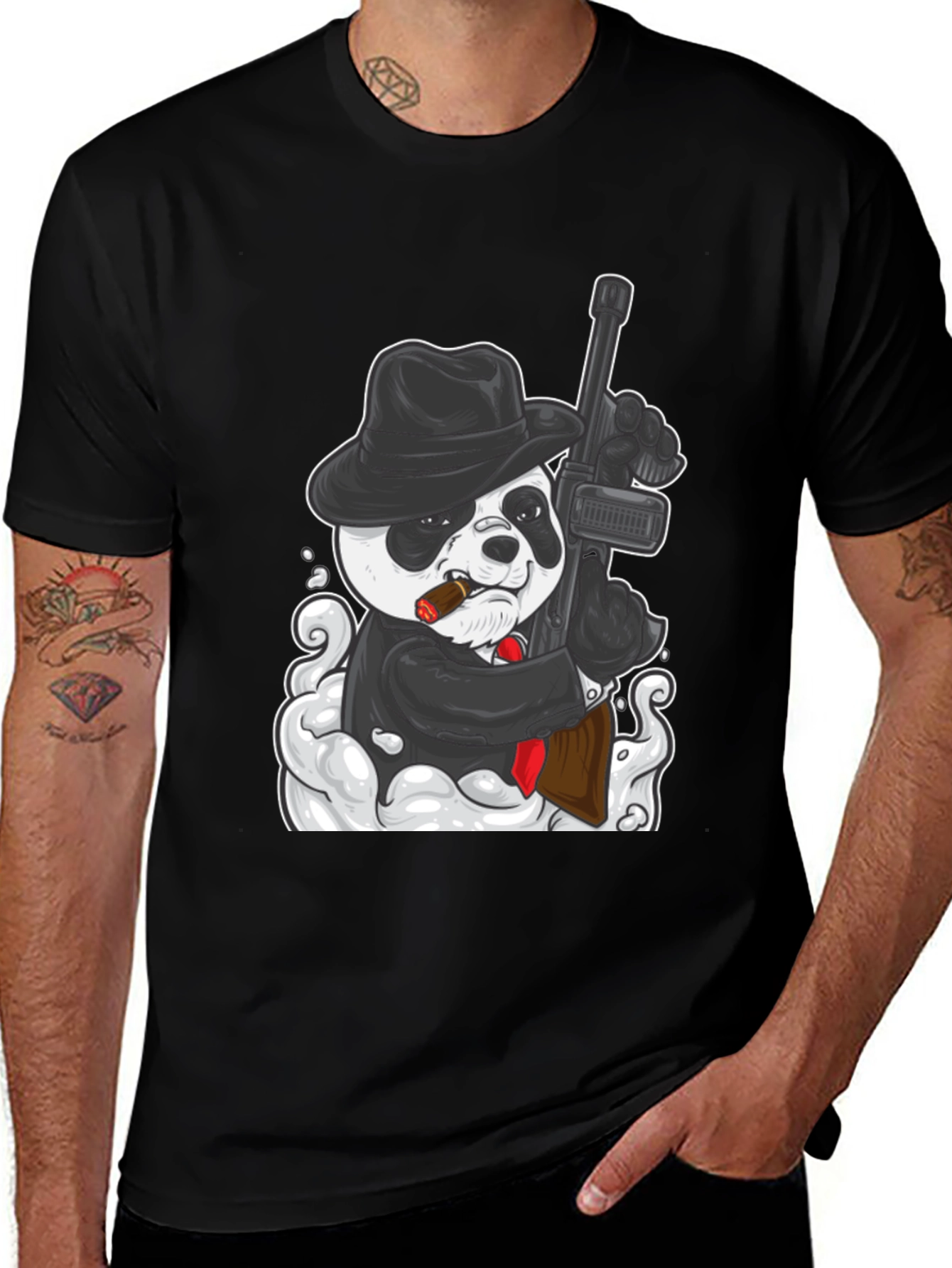 Panda Gangster Graphic Tee - Cool Animal Print T-Shirt