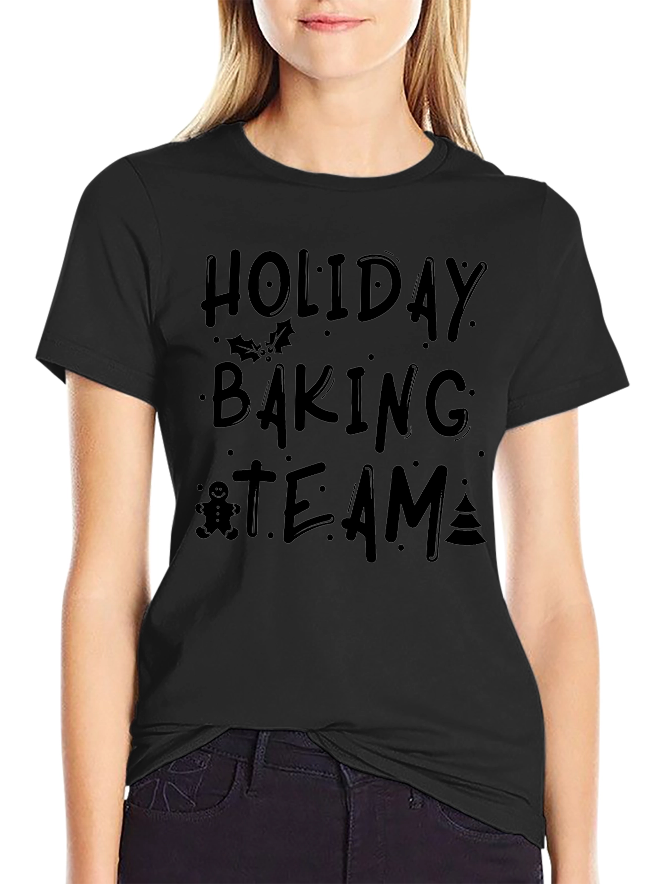 Holiday Baking Team Black T-Shirt