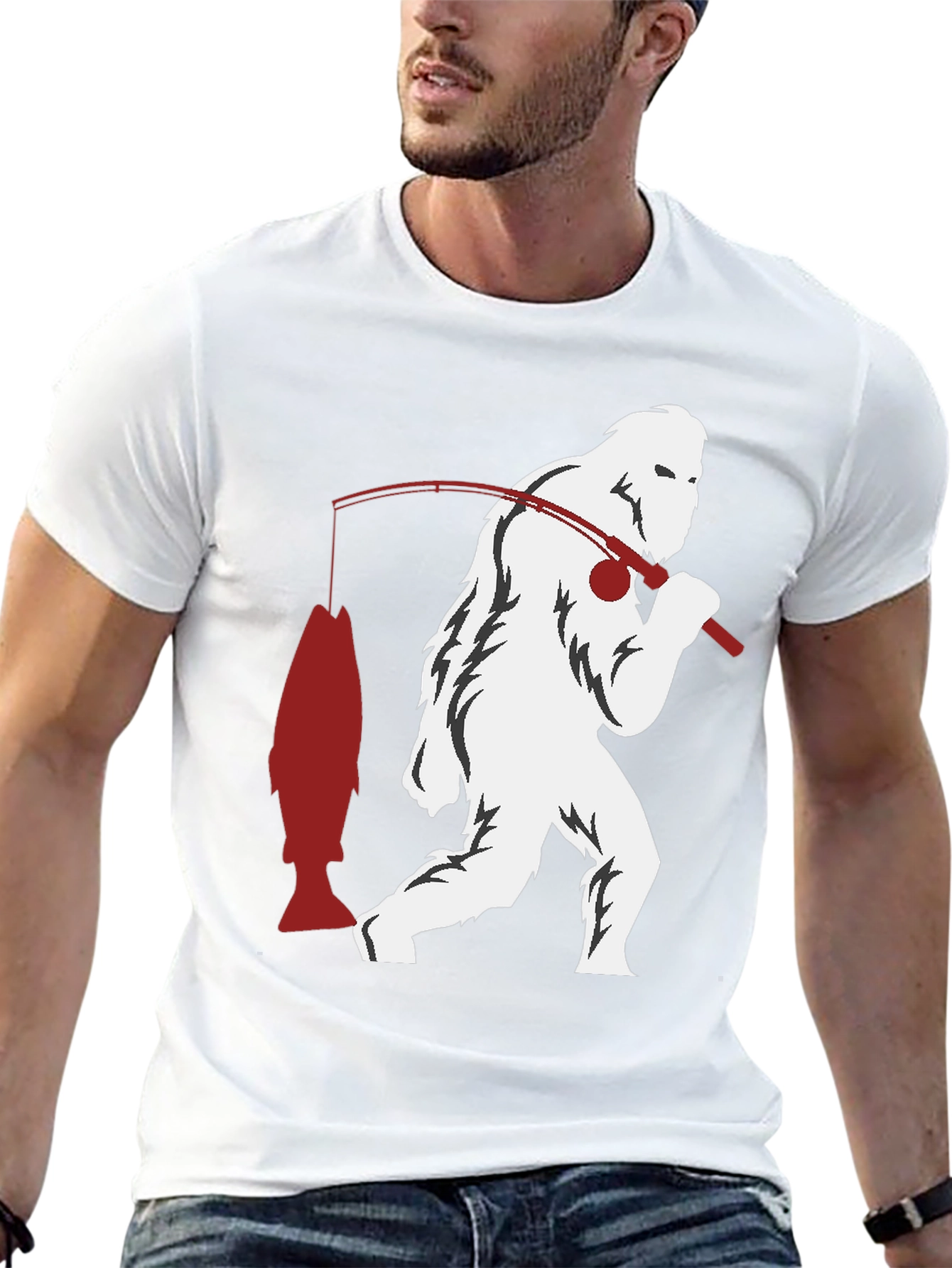 Sasquatch Fishing Graphic Tee