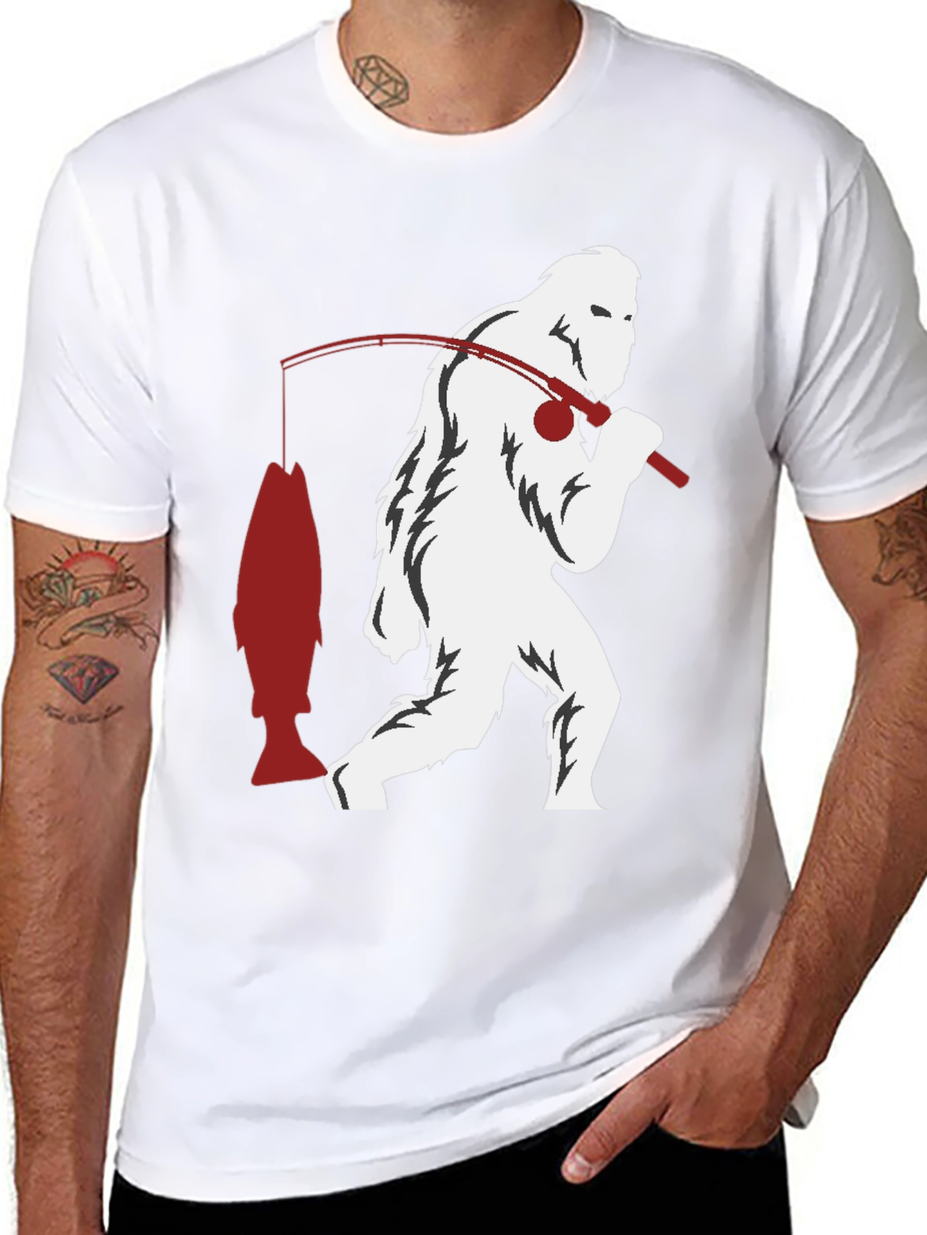 Sasquatch Fishing Graphic Tee