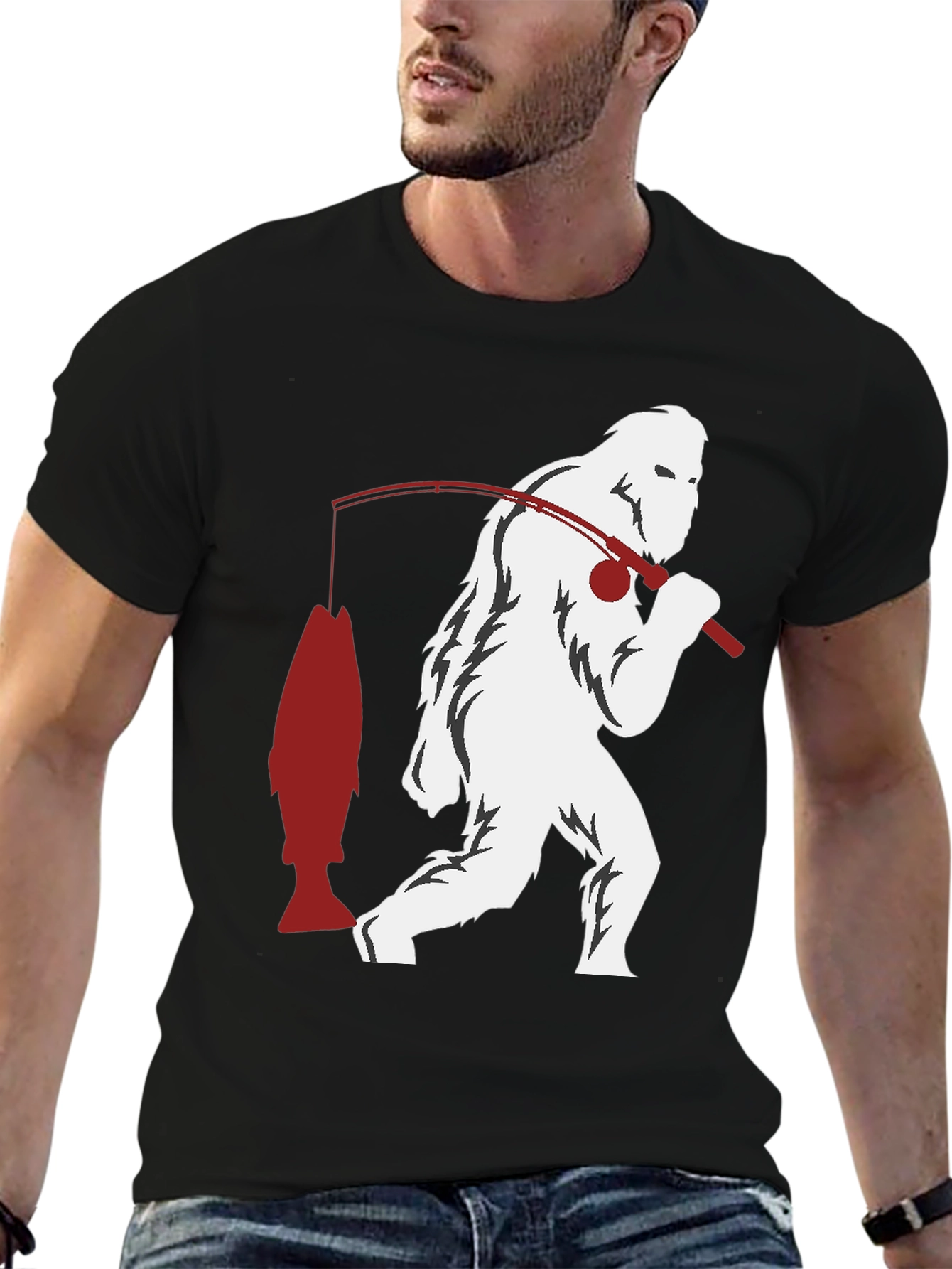 Sasquatch Fishing Graphic Tee
