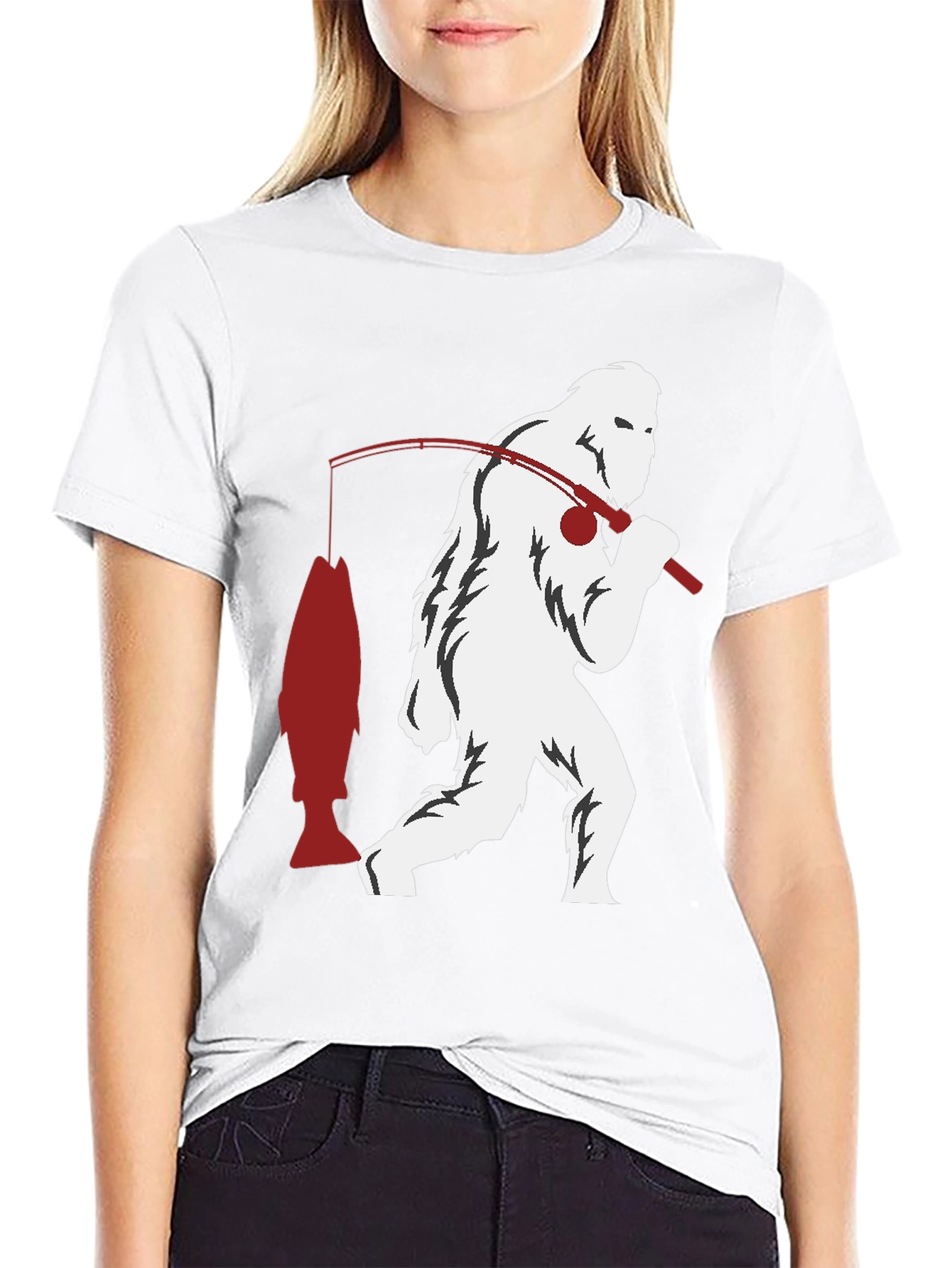 Sasquatch Fishing Graphic Tee
