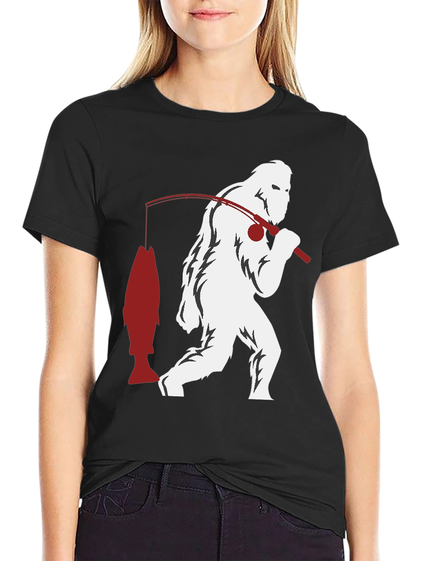 Sasquatch Fishing Graphic Tee