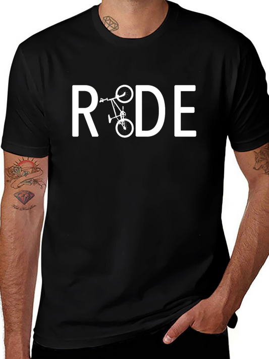Ride Bike Graphic Tee - Black Cotton T-Shirt