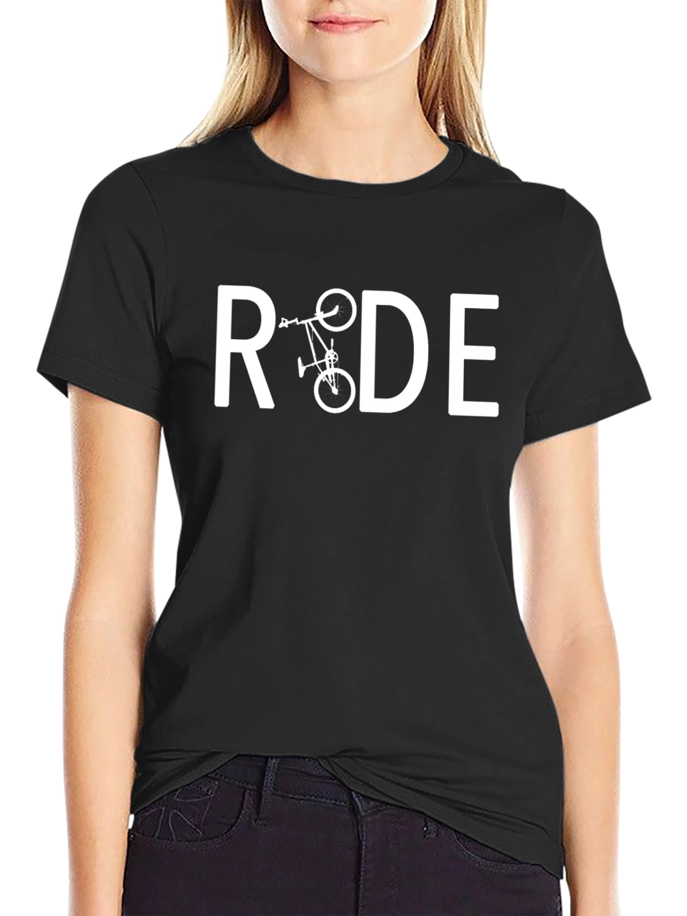 Ride Bike Graphic Tee - Black Cotton T-Shirt