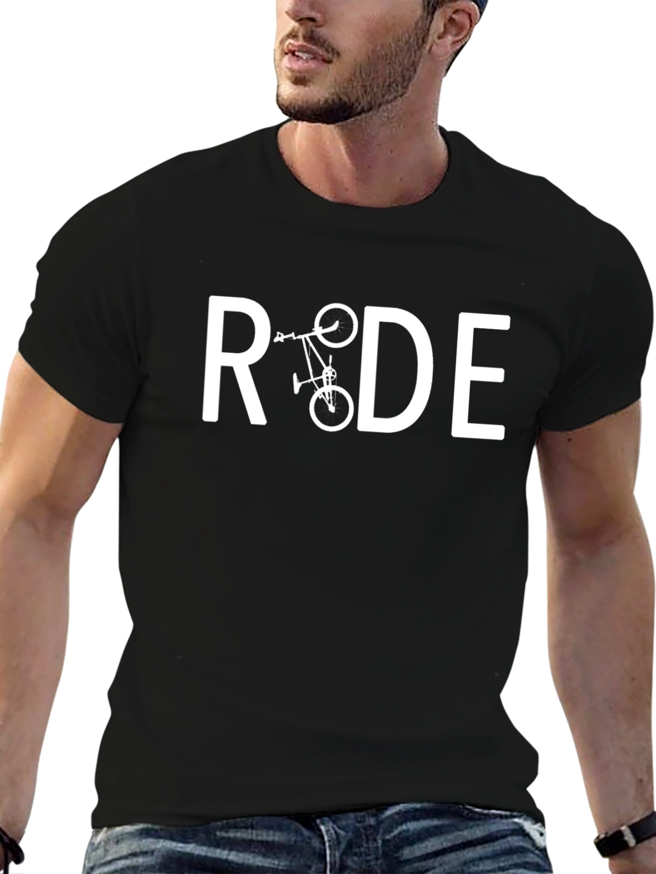 Ride Bike Graphic Tee - Black Cotton T-Shirt