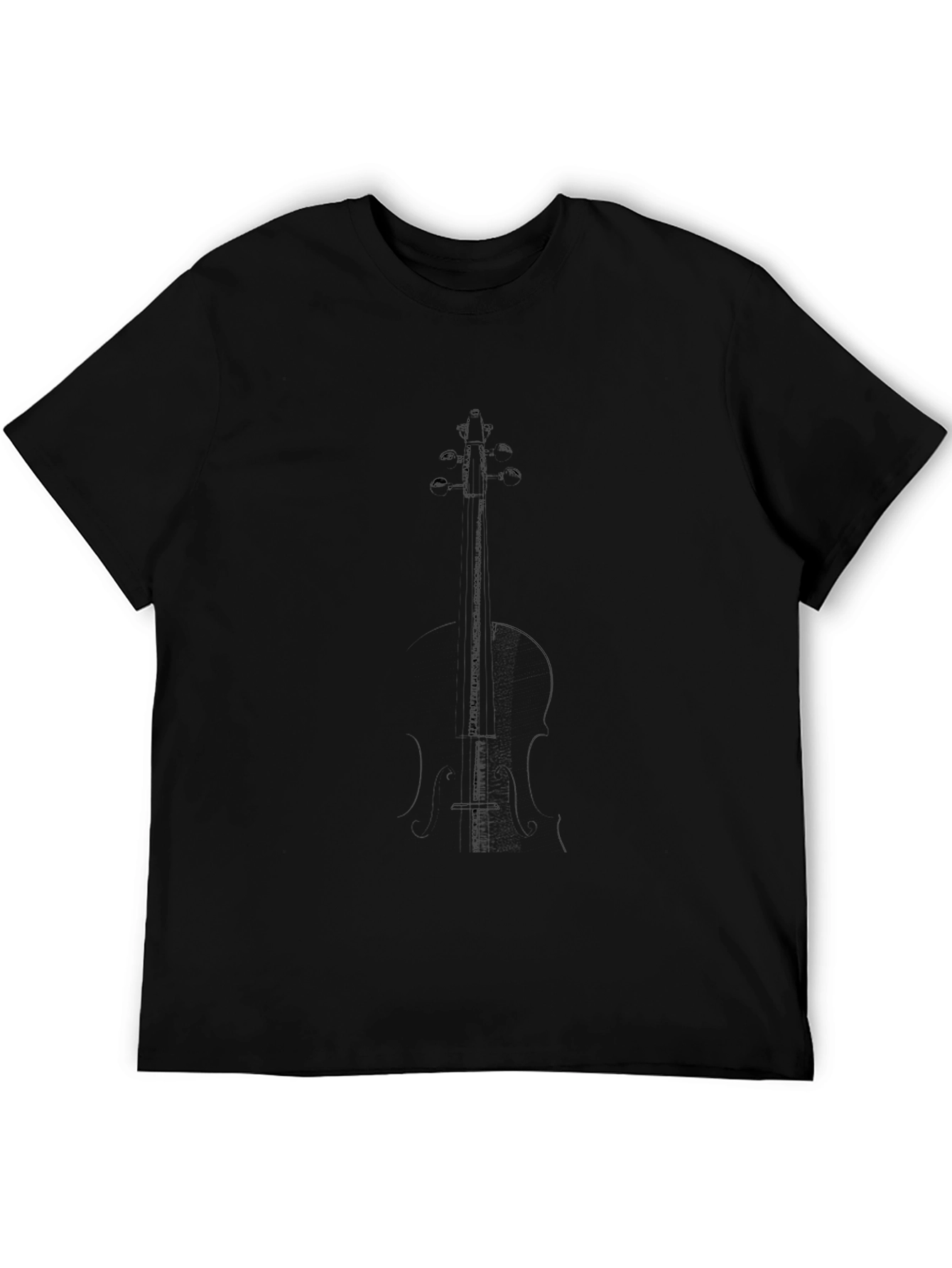 Black Cello Outline Graphic Tee