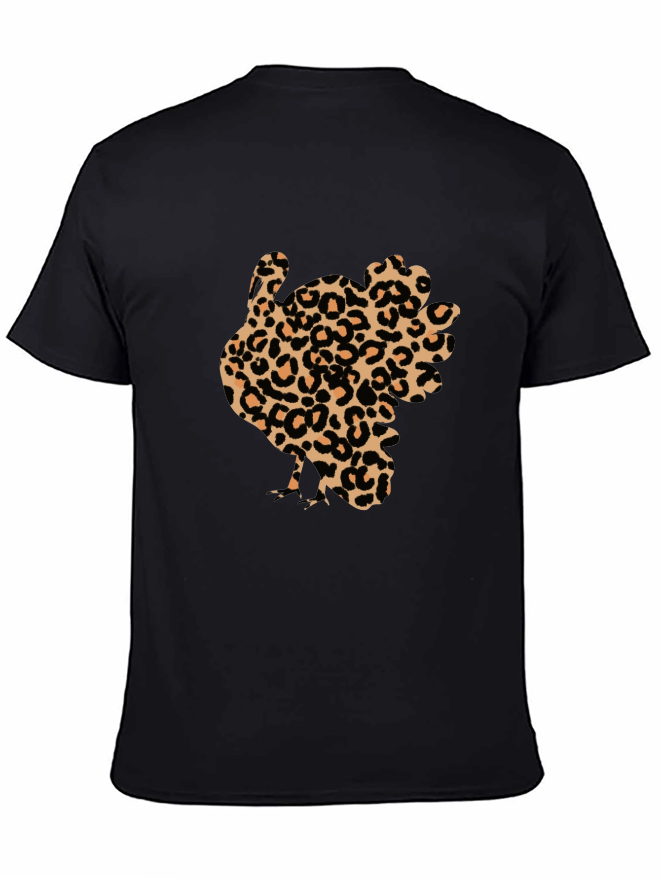Leopard Print Turkey Graphic Tee - Thanksgiving