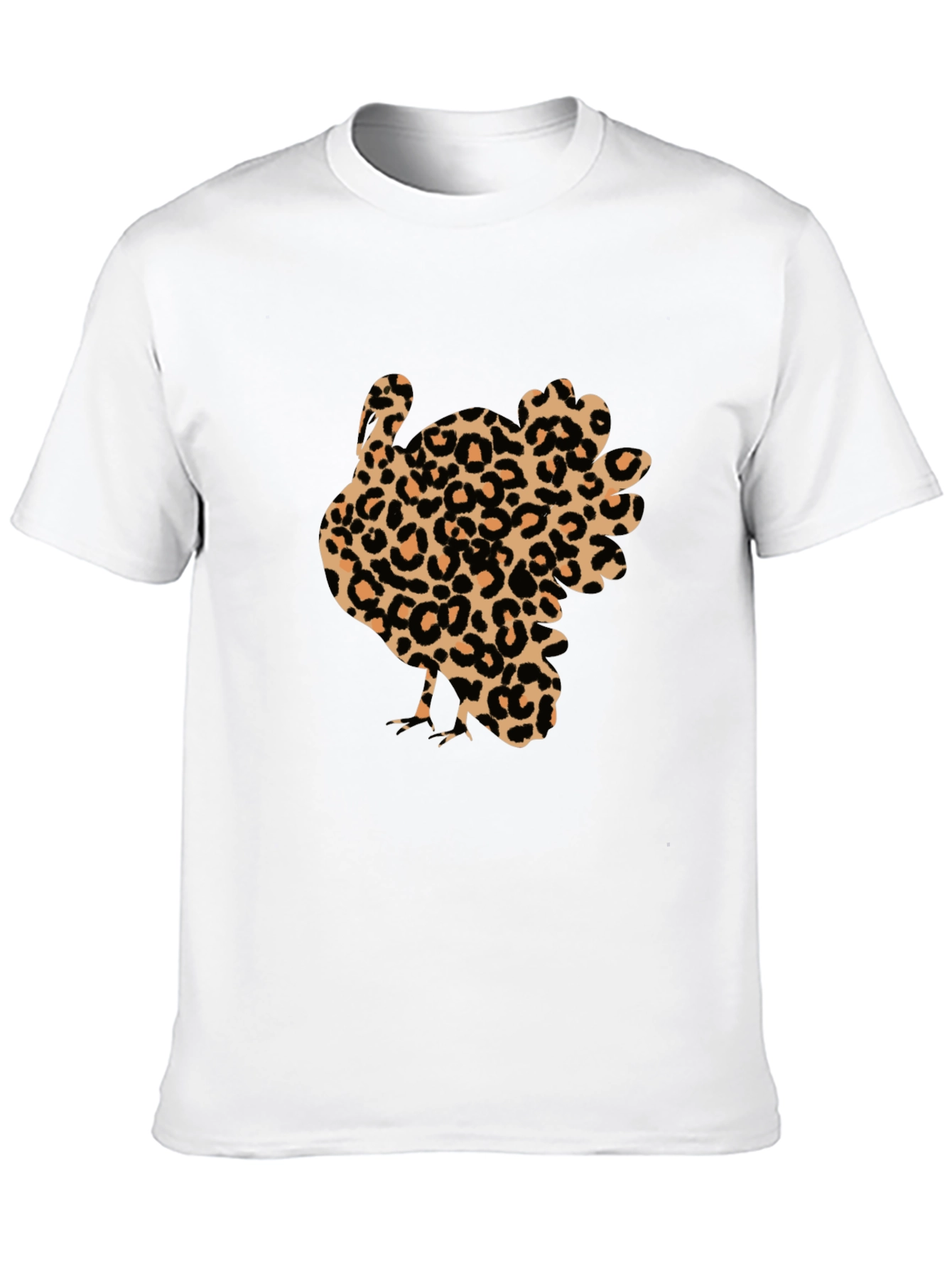 Leopard Print Turkey Graphic Tee - Thanksgiving