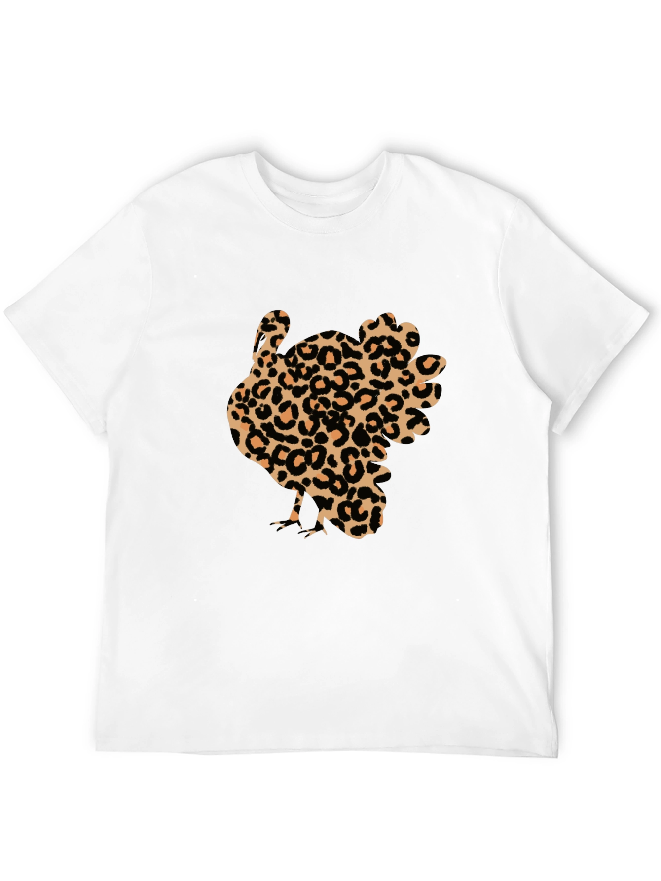 Leopard Print Turkey Graphic Tee - Thanksgiving