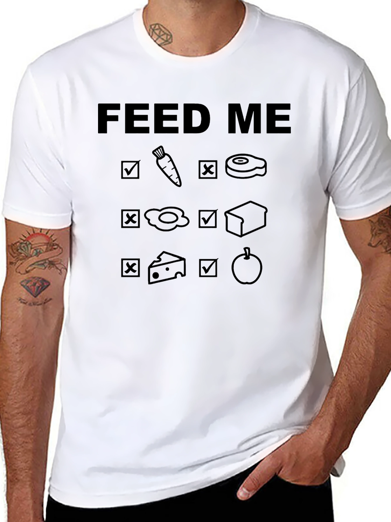 Feed Me T-Shirt - Food Checklists