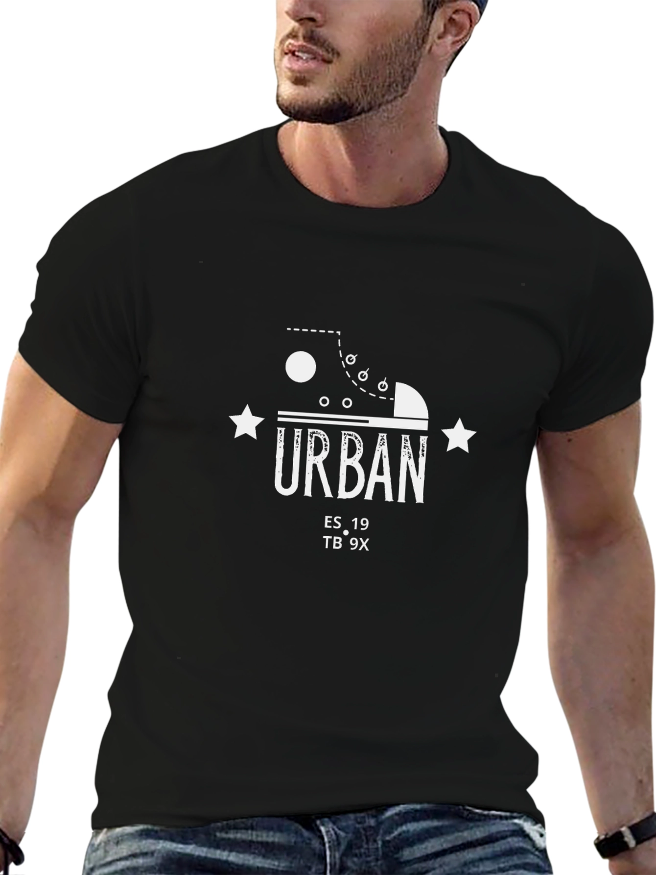 Urban Style Graphic Tee - Black