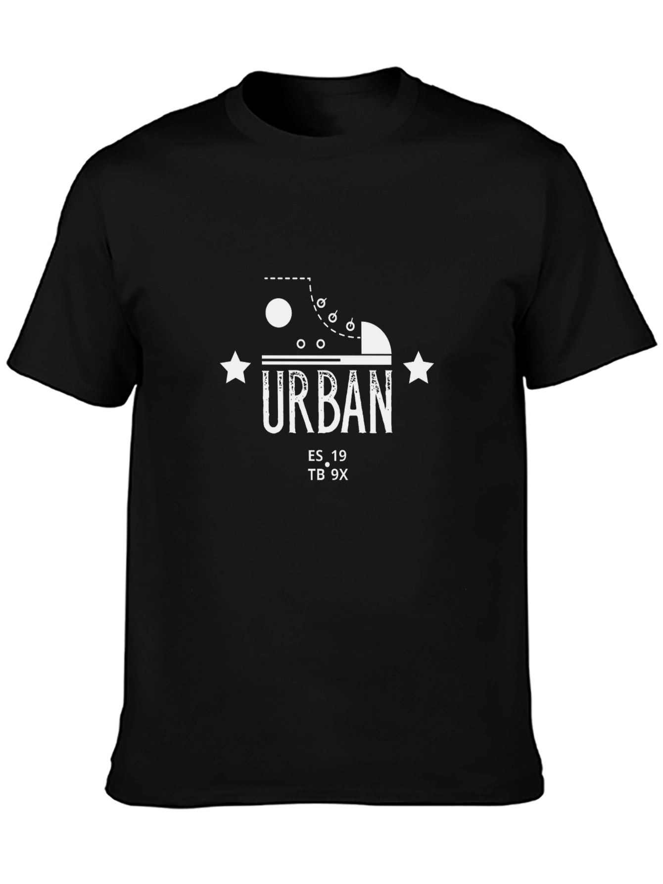 Urban Style Graphic Tee - Black