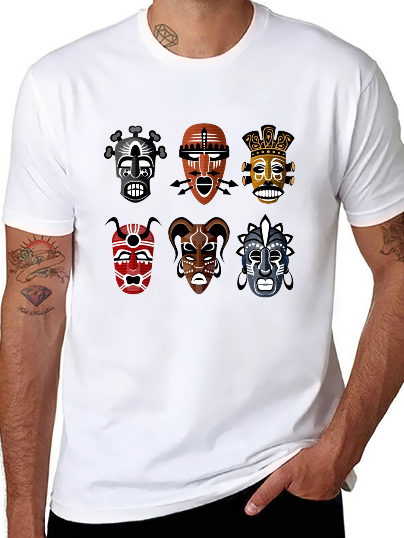 Tribal Mask T-Shirt - Unique Graphic Tee