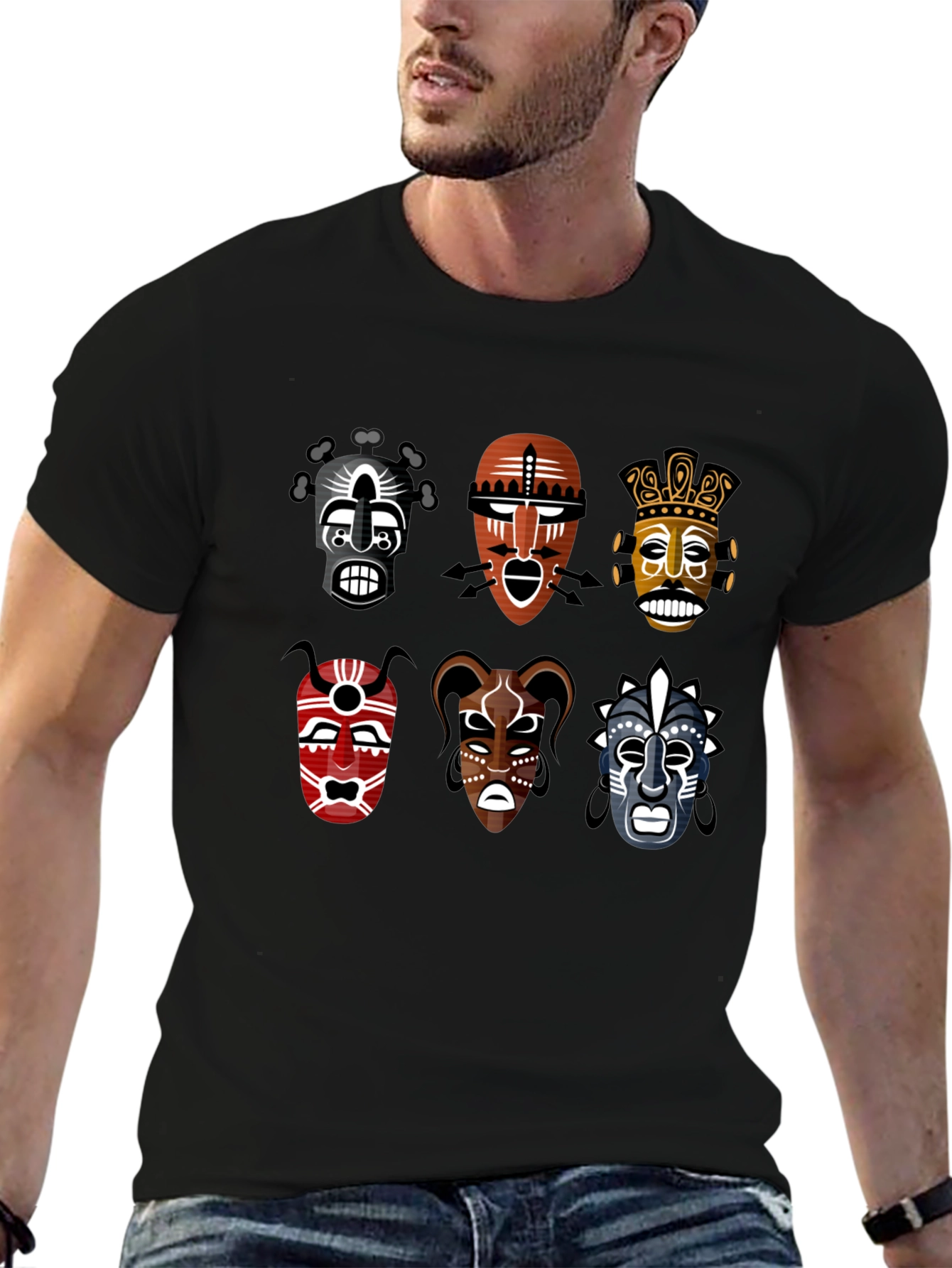 Tribal Mask T-Shirt - Unique Graphic Tee
