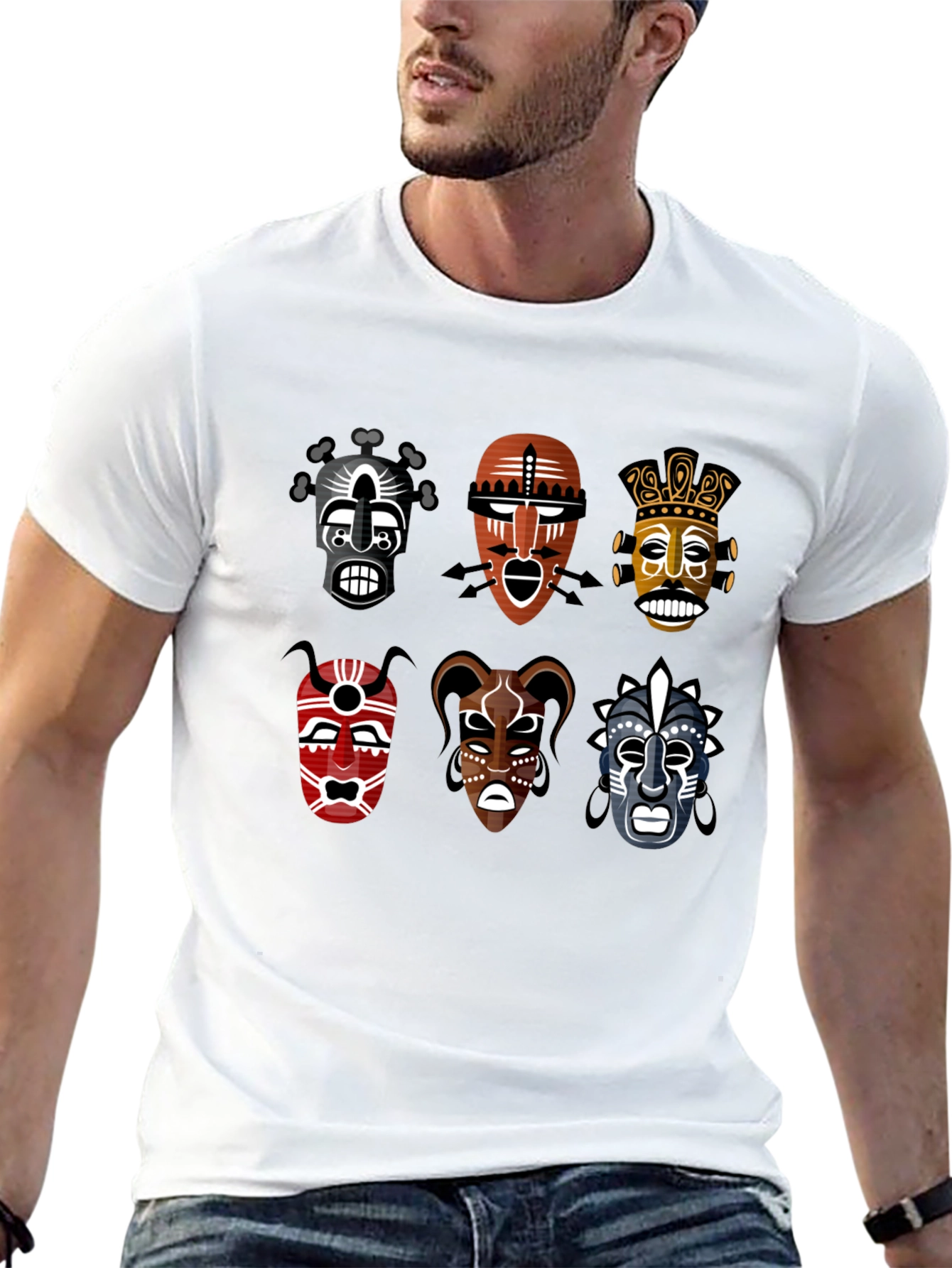 Tribal Mask T-Shirt - Unique Graphic Tee