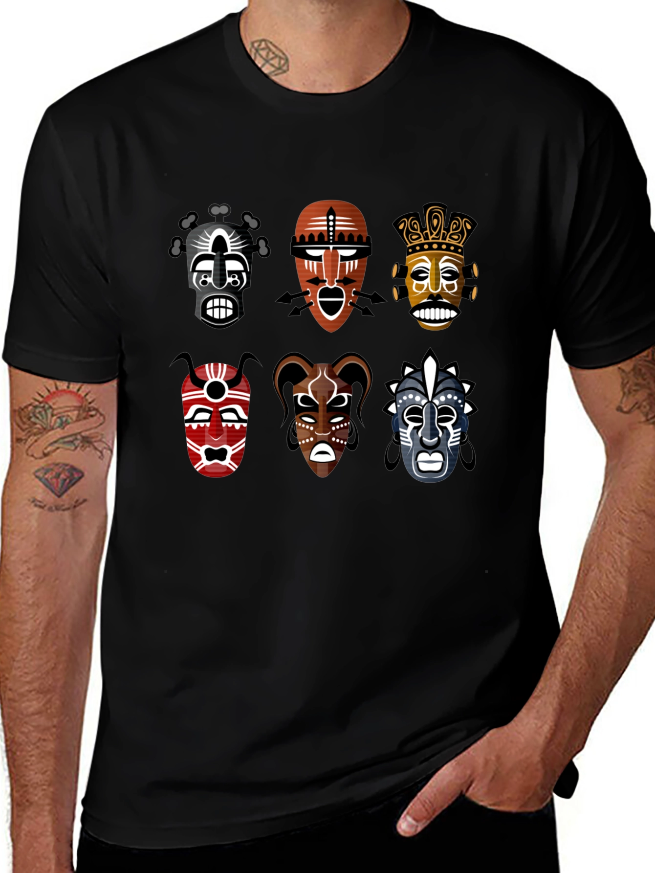 Tribal Mask T-Shirt - Unique Graphic Tee