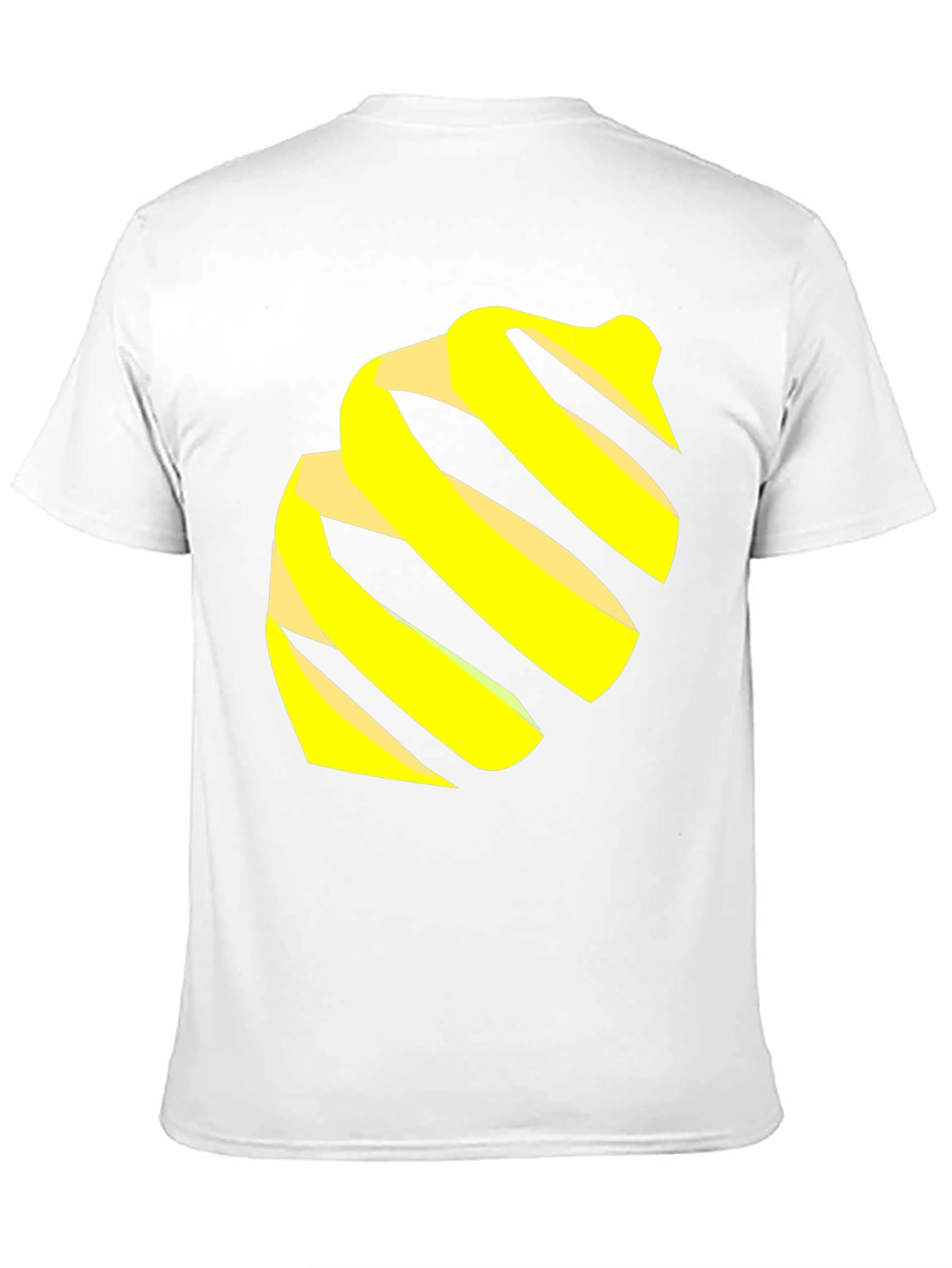 Modern Black Tee with Abstract Yellow Swirl Design