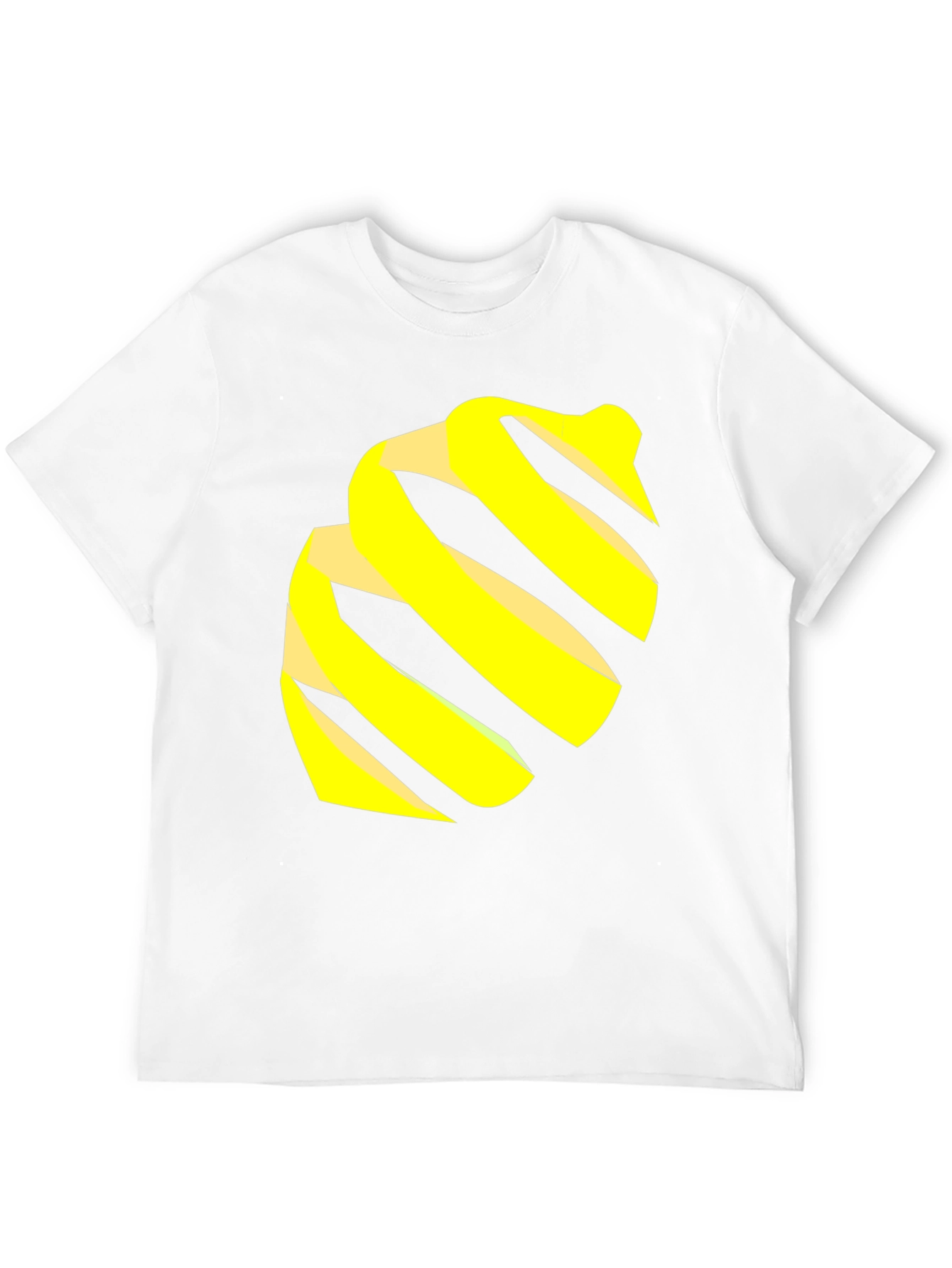 Modern Black Tee with Abstract Yellow Swirl Design