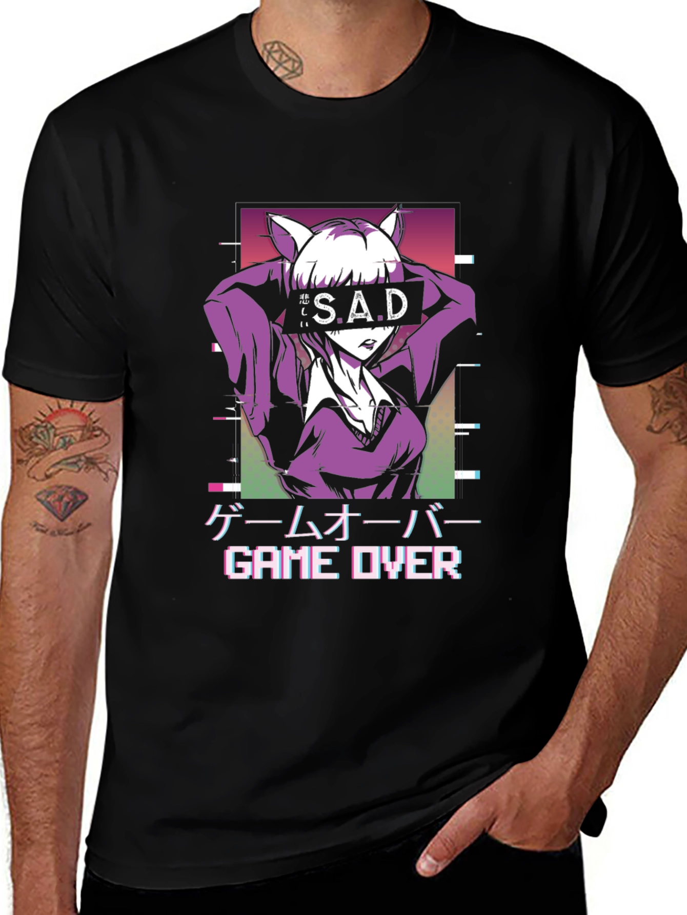 Anime Game Over Graphic Tee