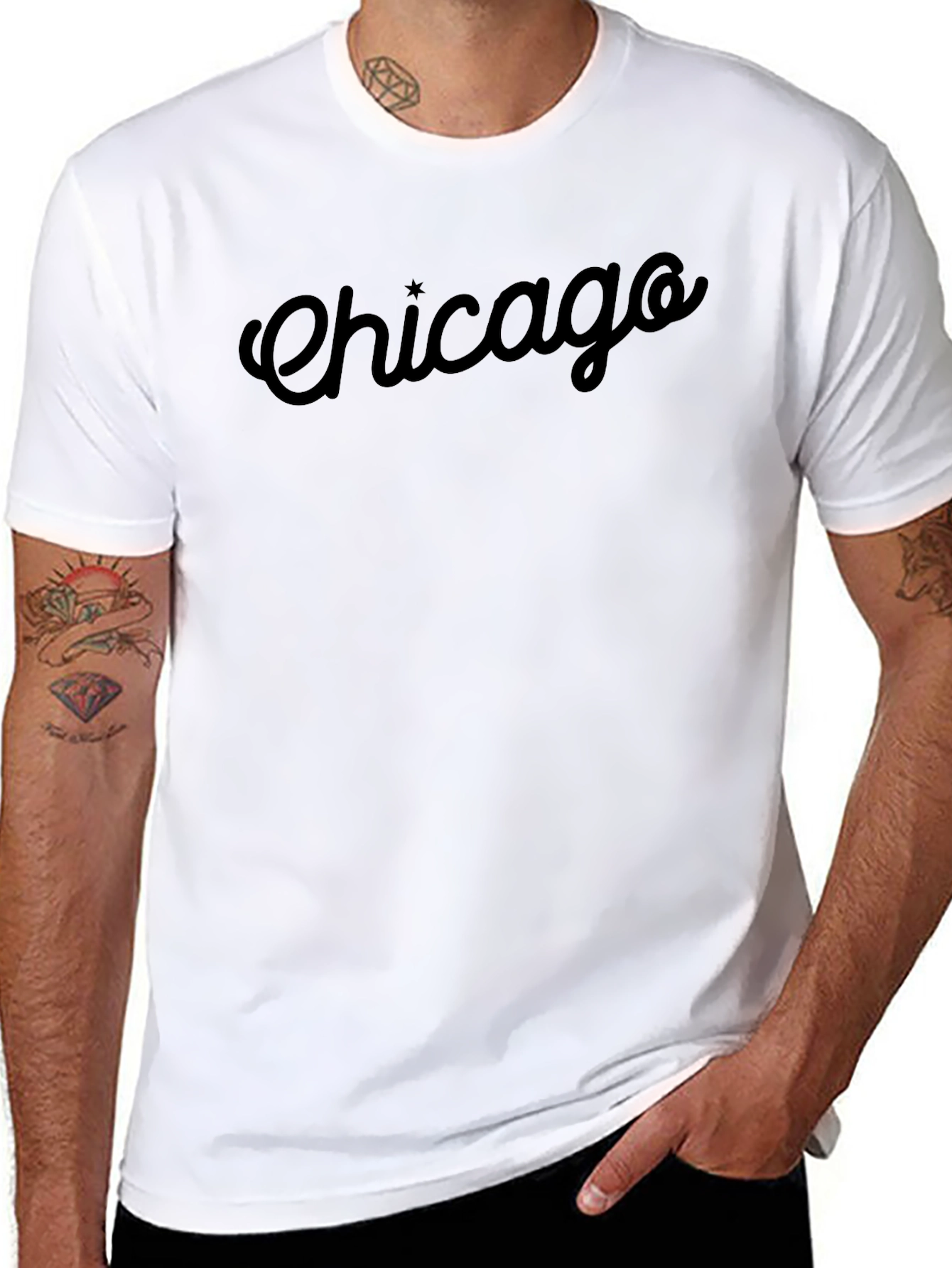 Chicago Script Black T-Shirt