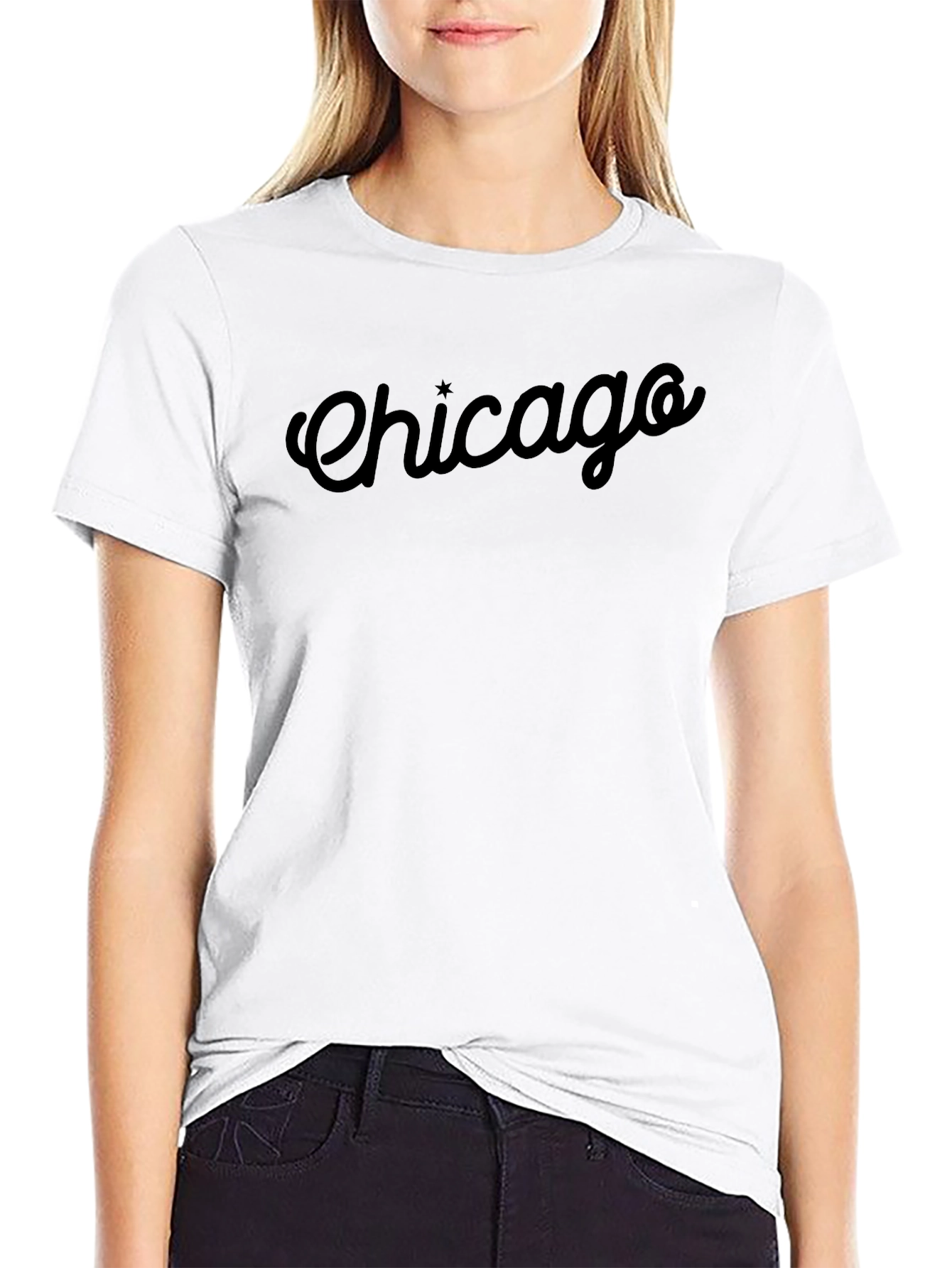 Chicago Script Black T-Shirt