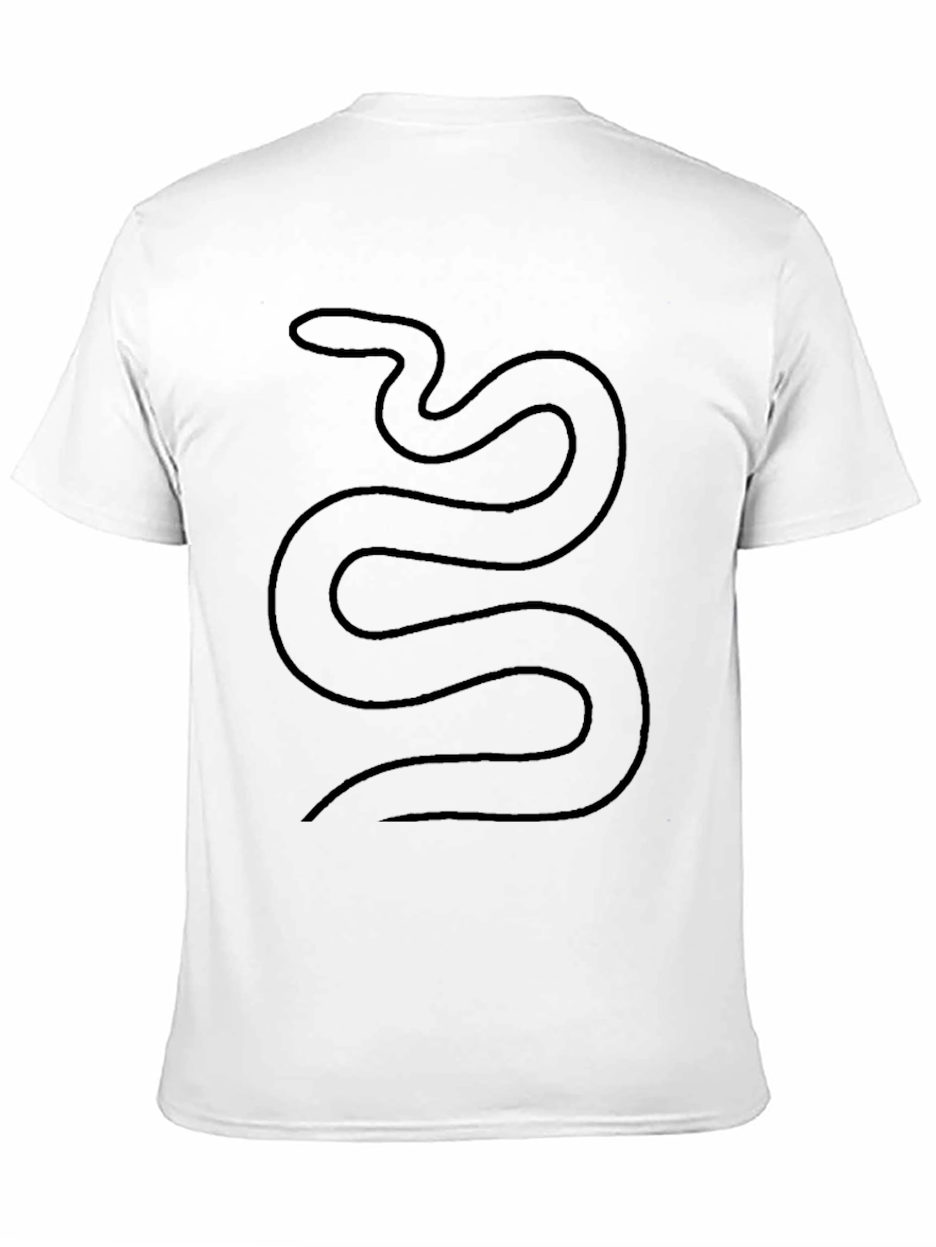 Mens Black T-Shirt with Minimalist Snake Design