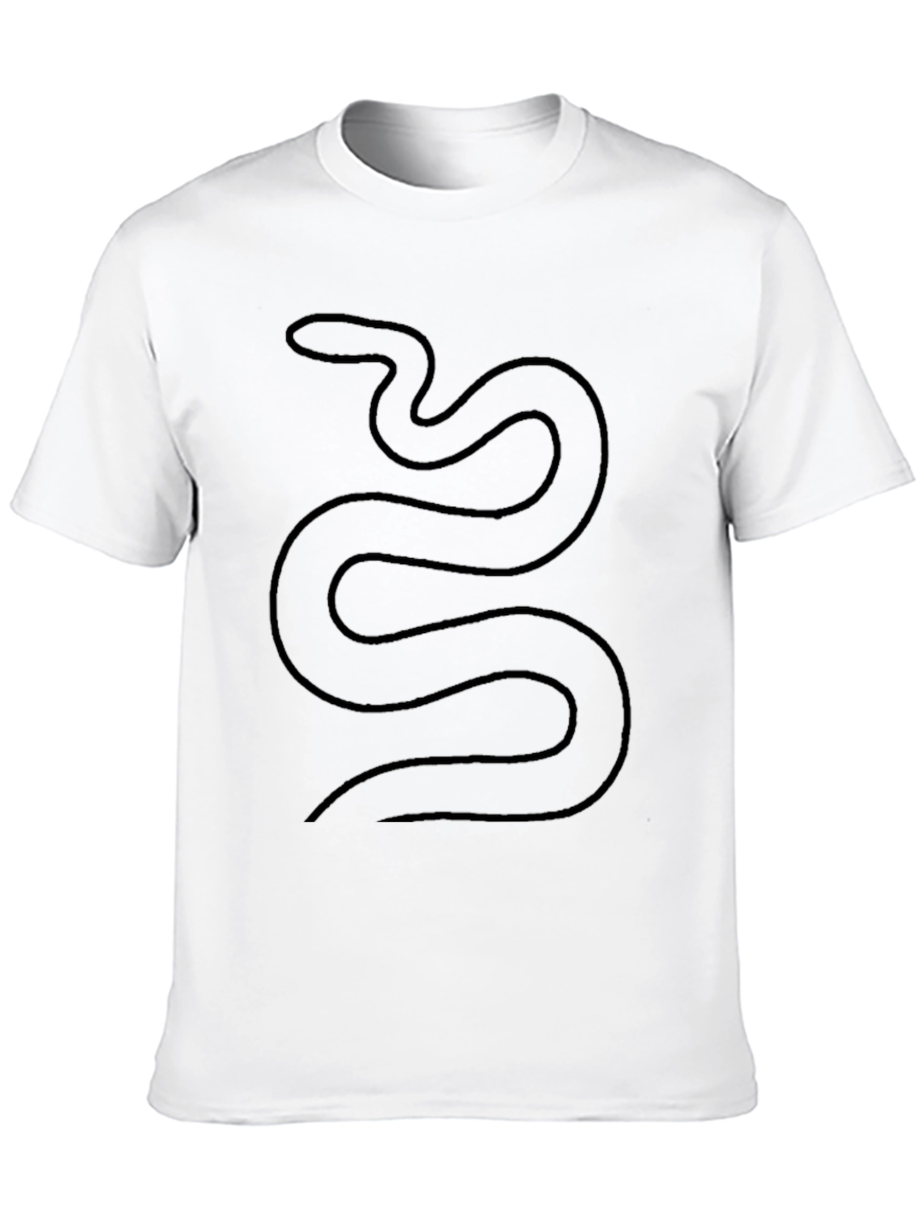 Mens Black T-Shirt with Minimalist Snake Design