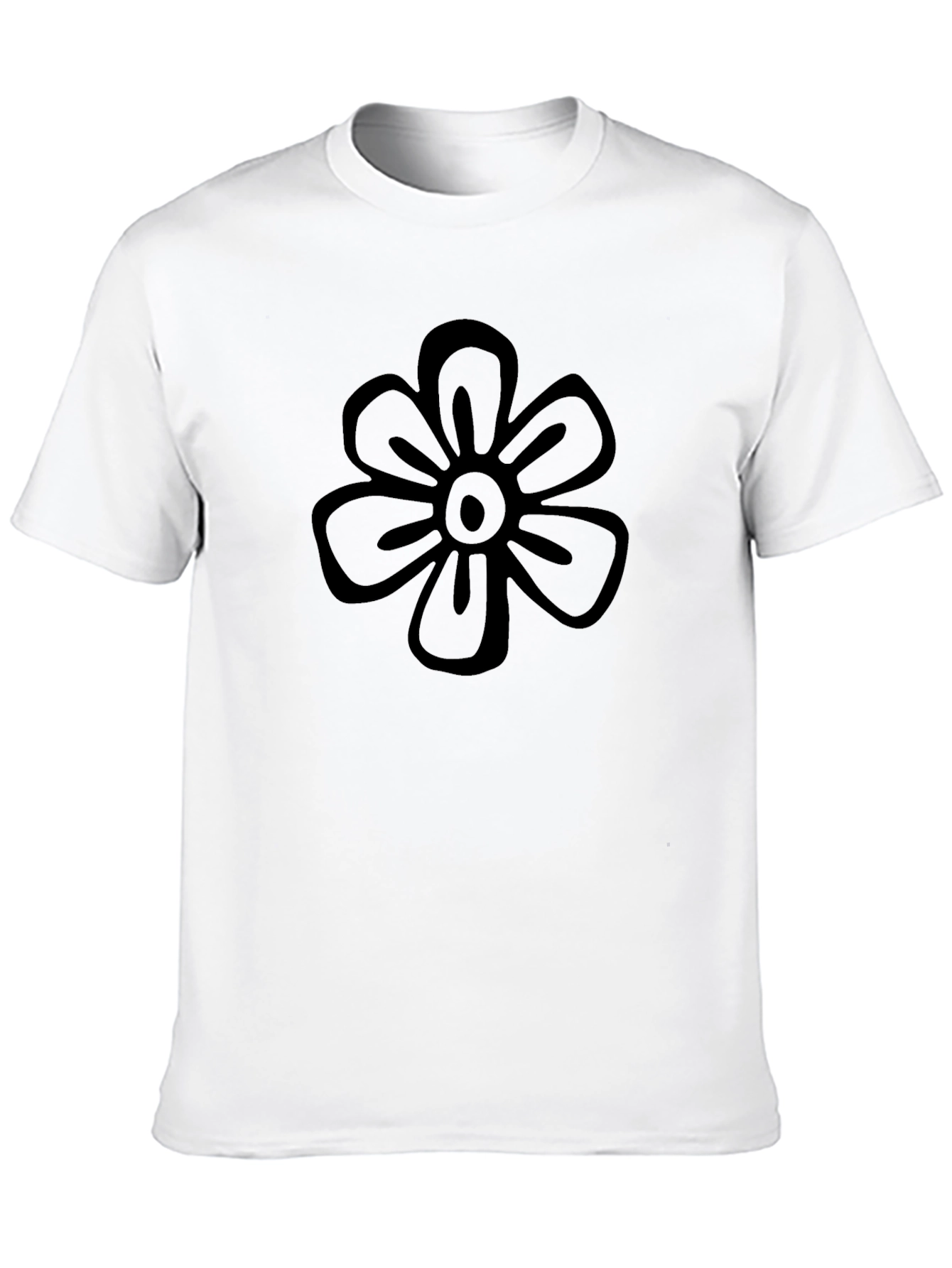 Black Flower Graphic Tee - Casual Comfort