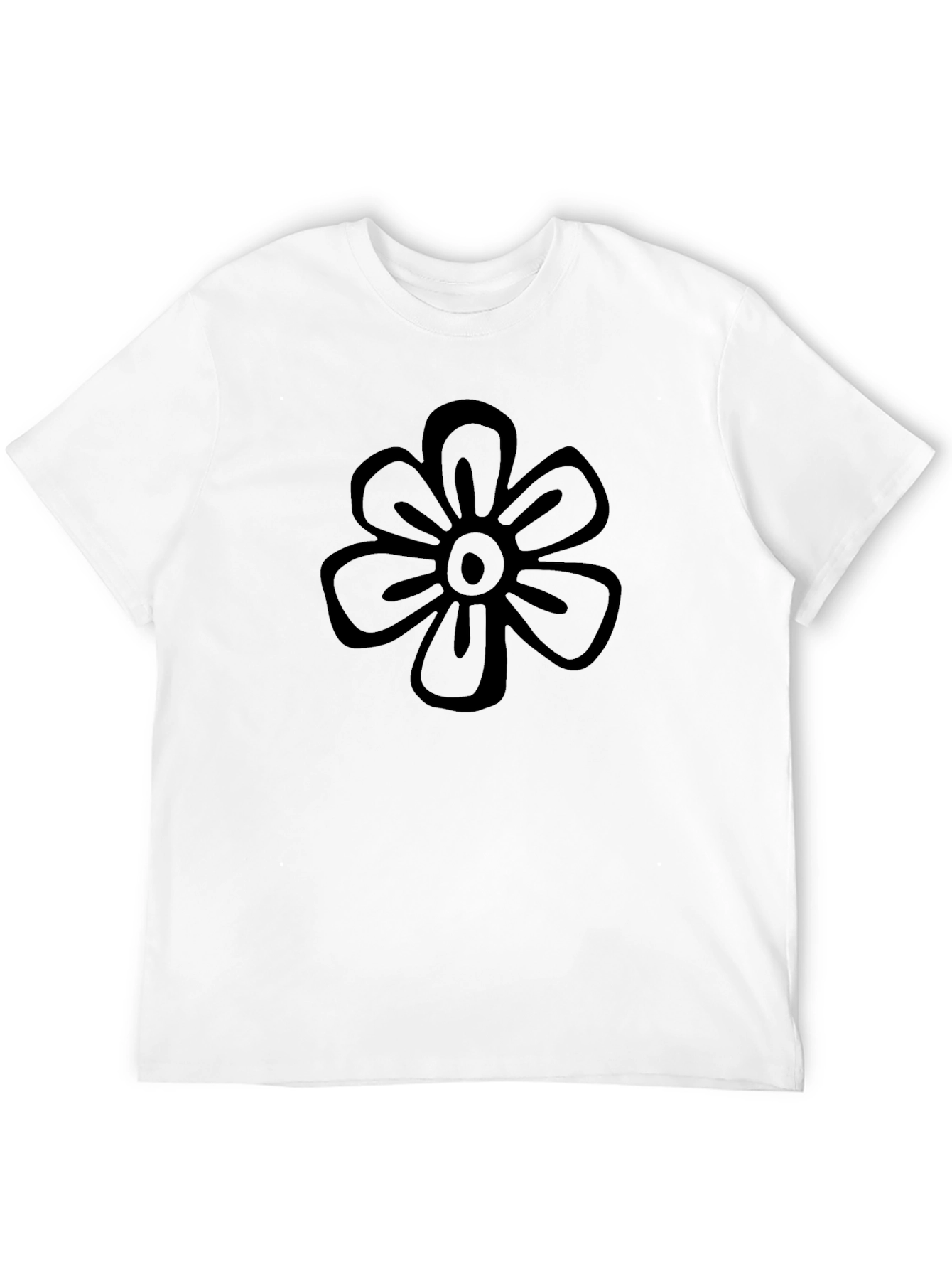 Black Flower Graphic Tee - Casual Comfort