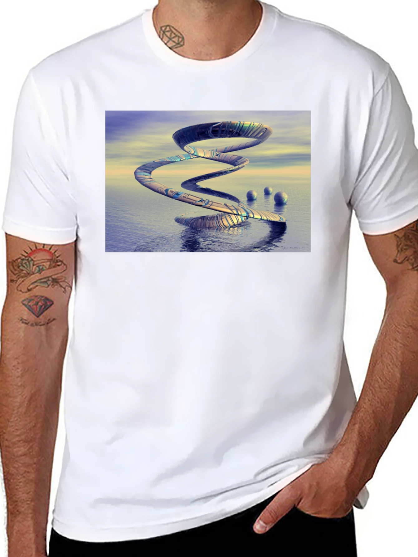 Abstract Spiral Graphic T-Shirt