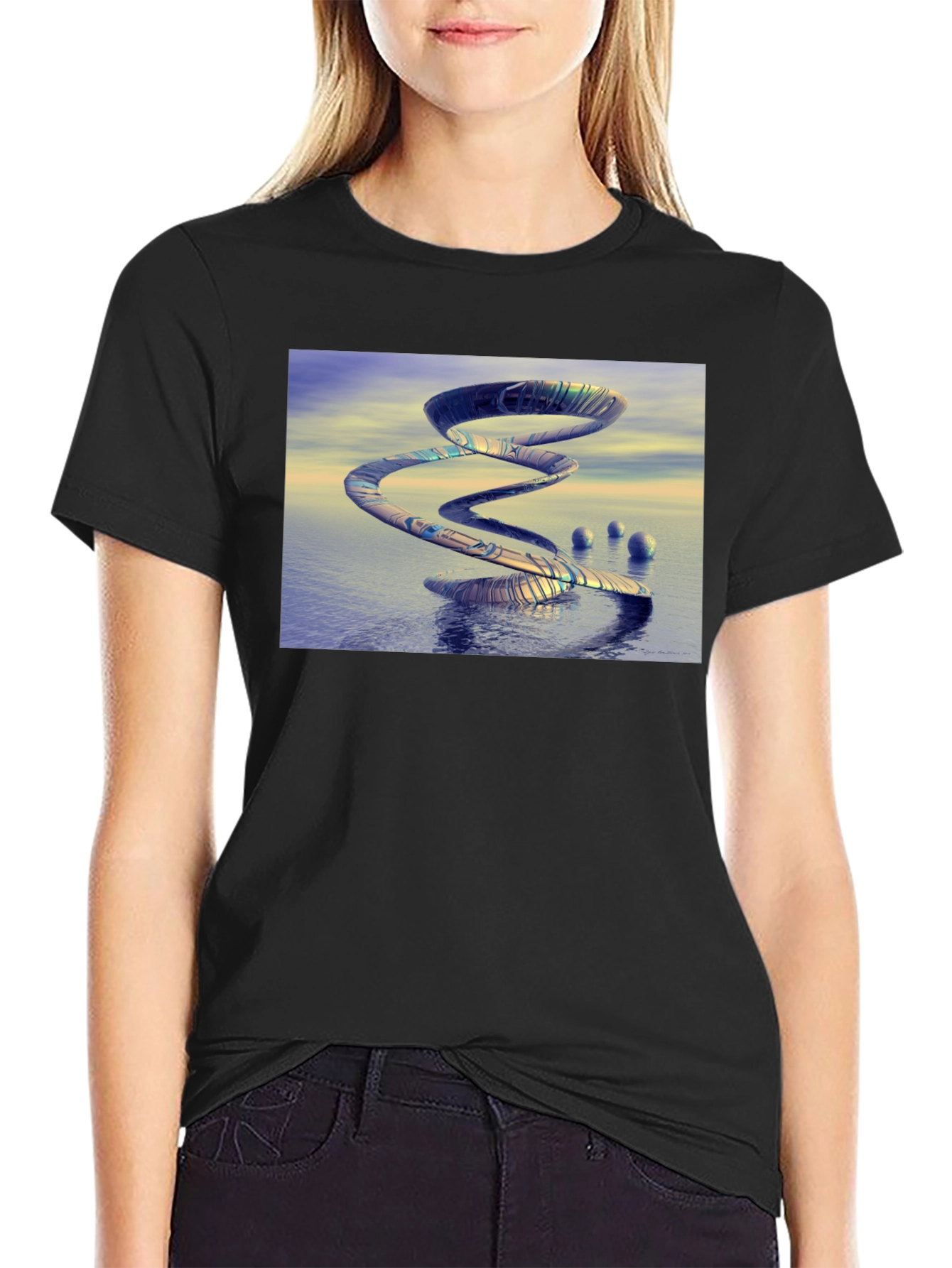 Abstract Spiral Graphic T-Shirt