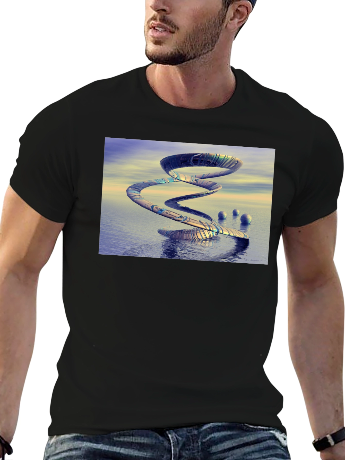Abstract Spiral Graphic T-Shirt
