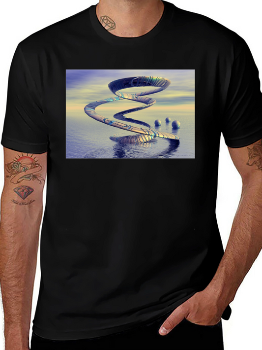 Abstract Spiral Graphic T-Shirt