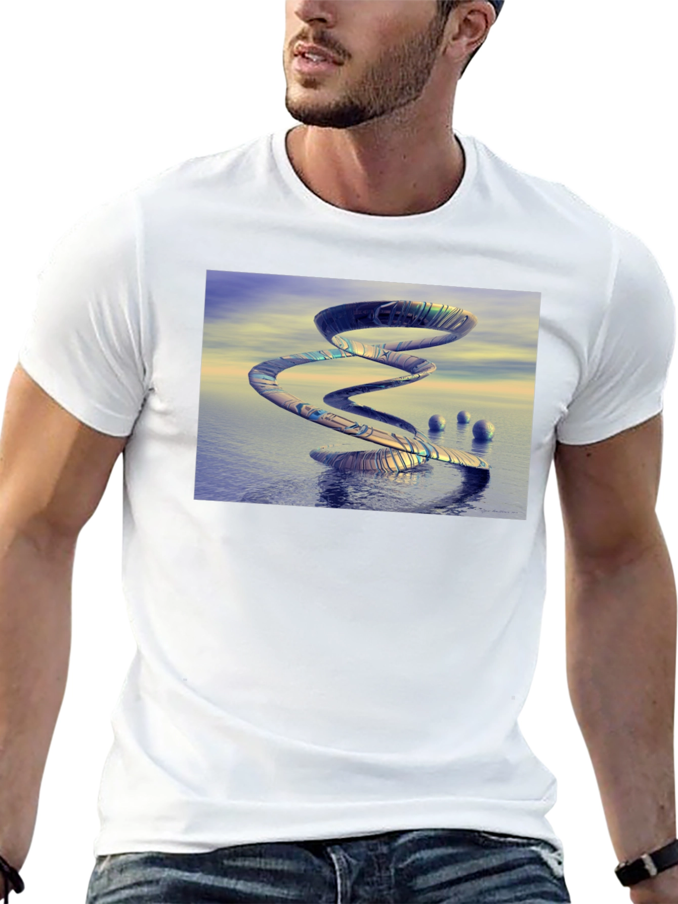 Abstract Spiral Graphic T-Shirt