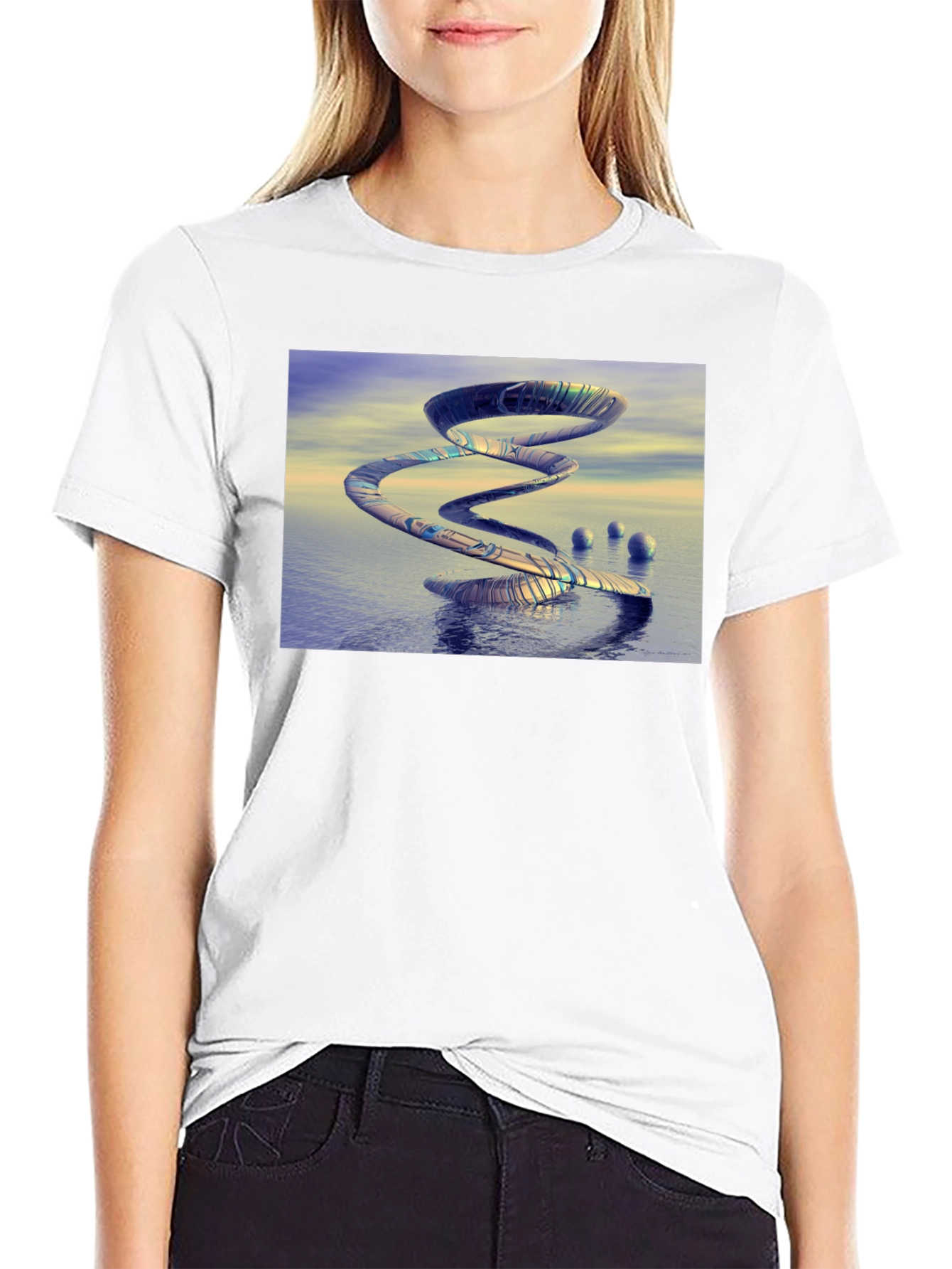 Abstract Spiral Graphic T-Shirt