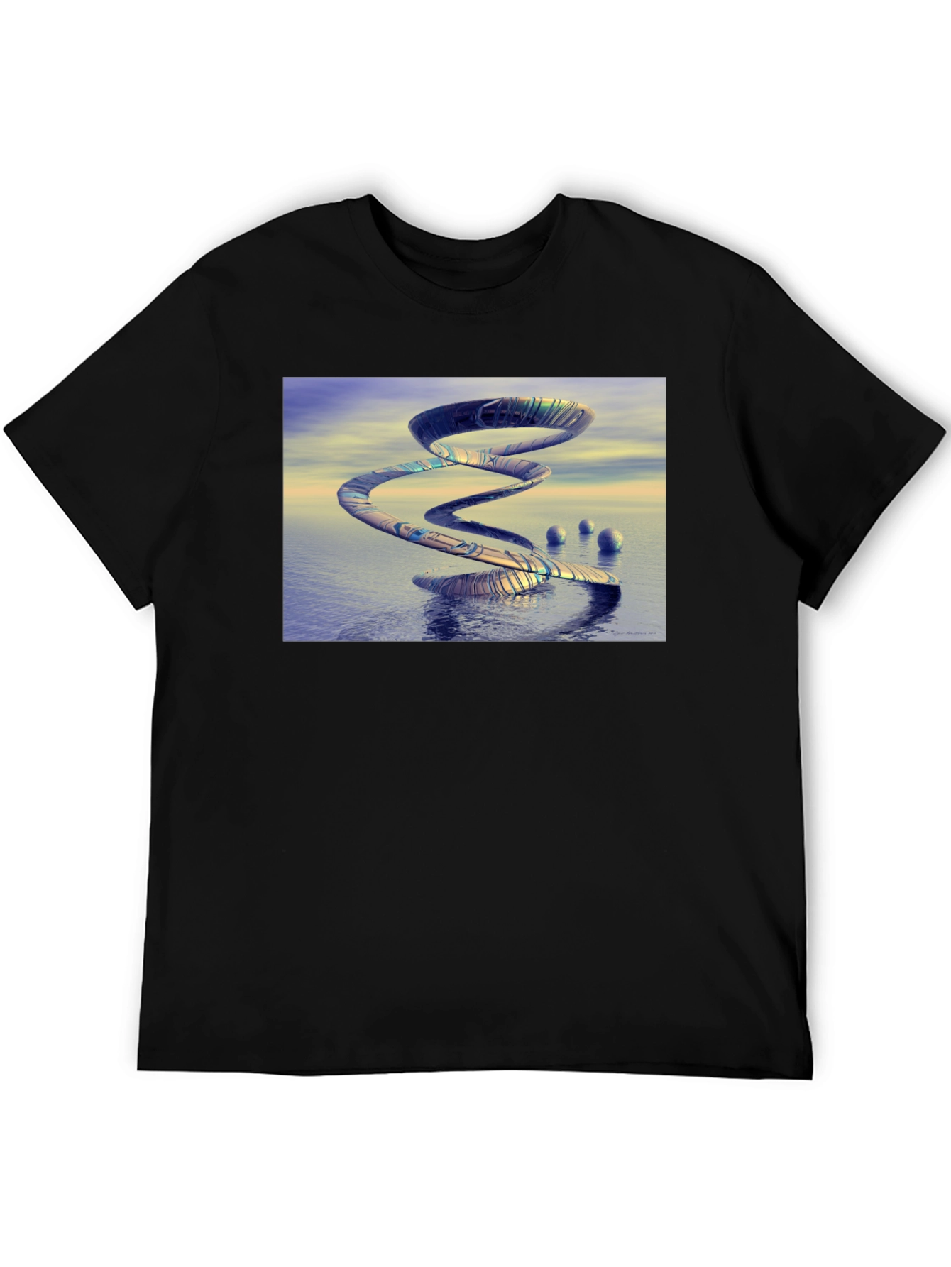 Abstract Spiral Graphic T-Shirt