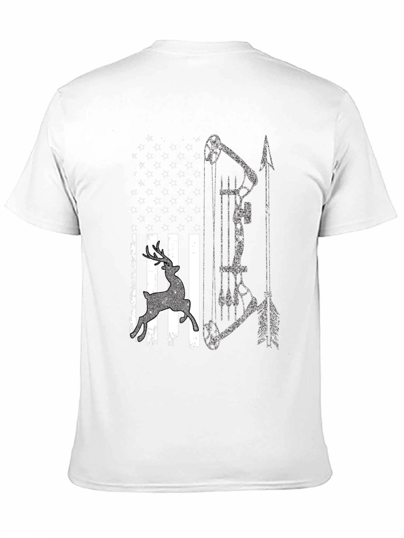 American Flag Deer Bow Hunting T-Shirt