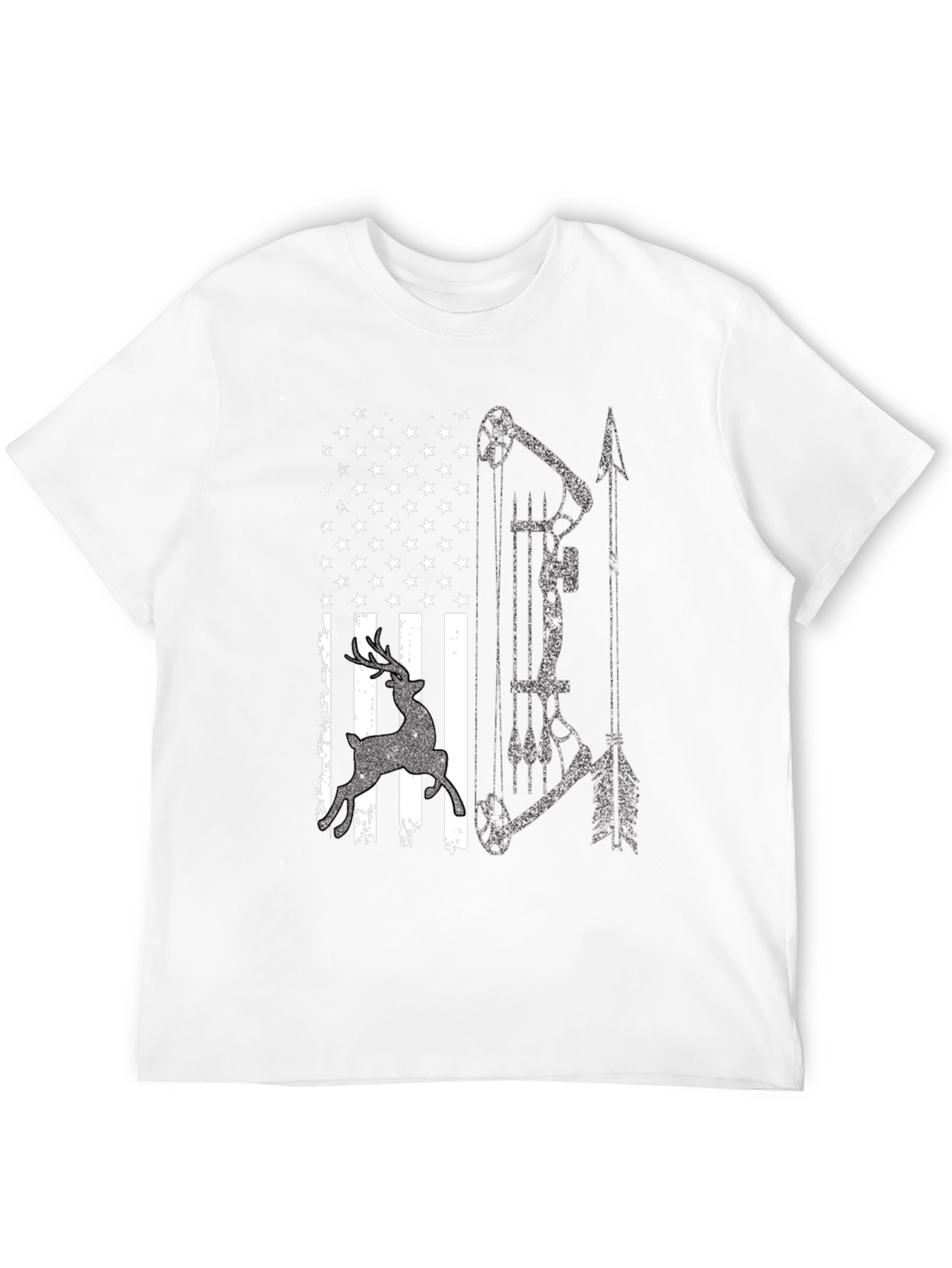 American Flag Deer Bow Hunting T-Shirt